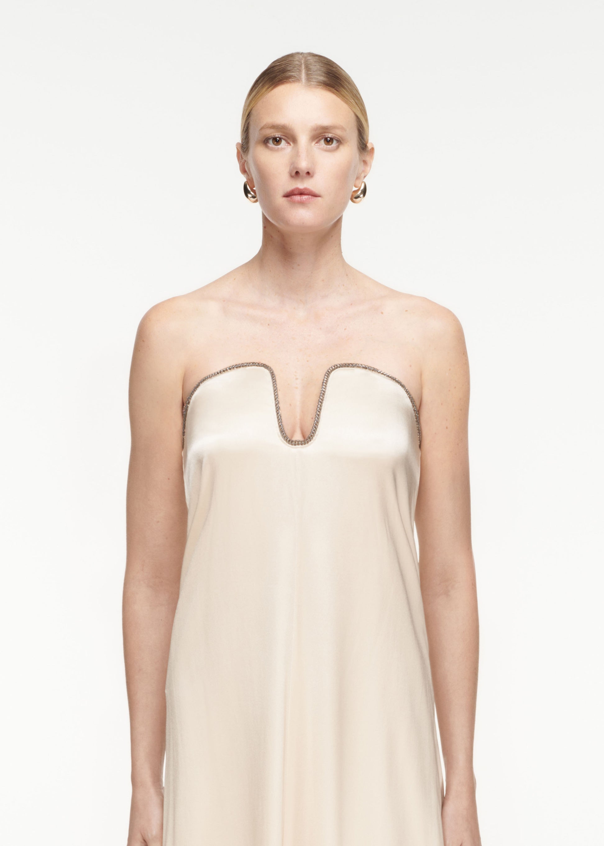 Strapless Silk Satin Gown