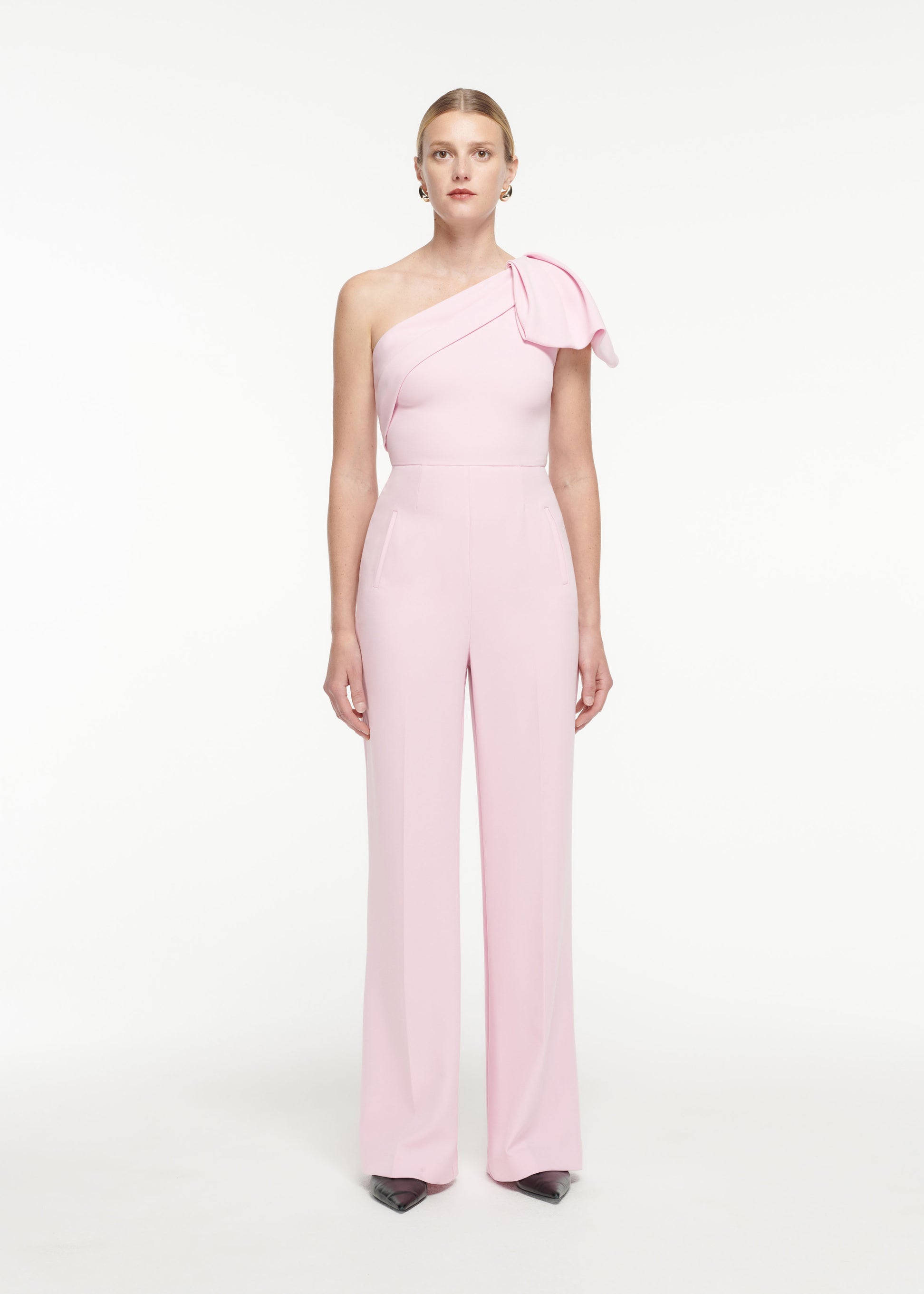 Asymmetric Bow Heavy Cady Jumpsuit