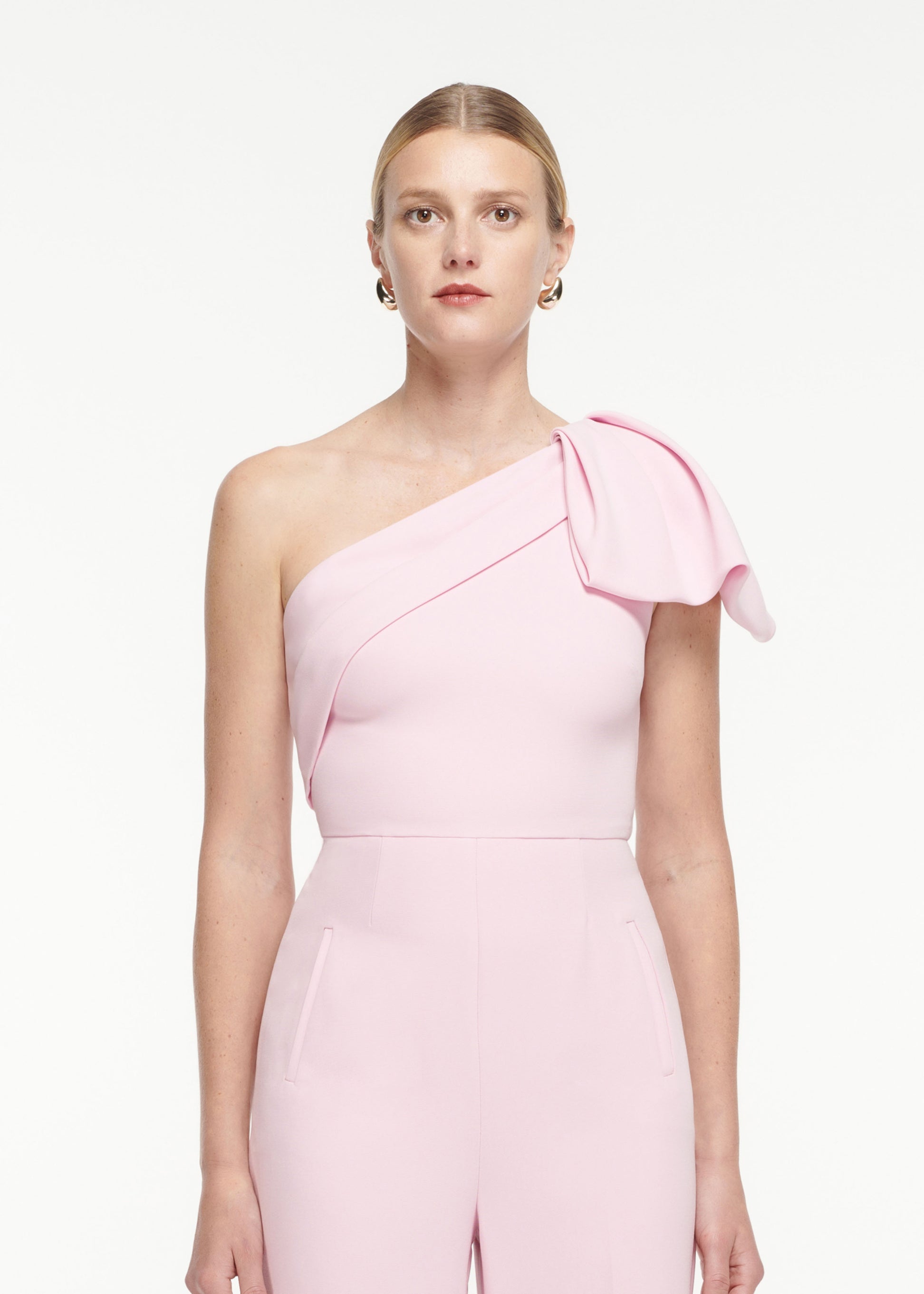 Asymmetric Bow Heavy Cady Jumpsuit