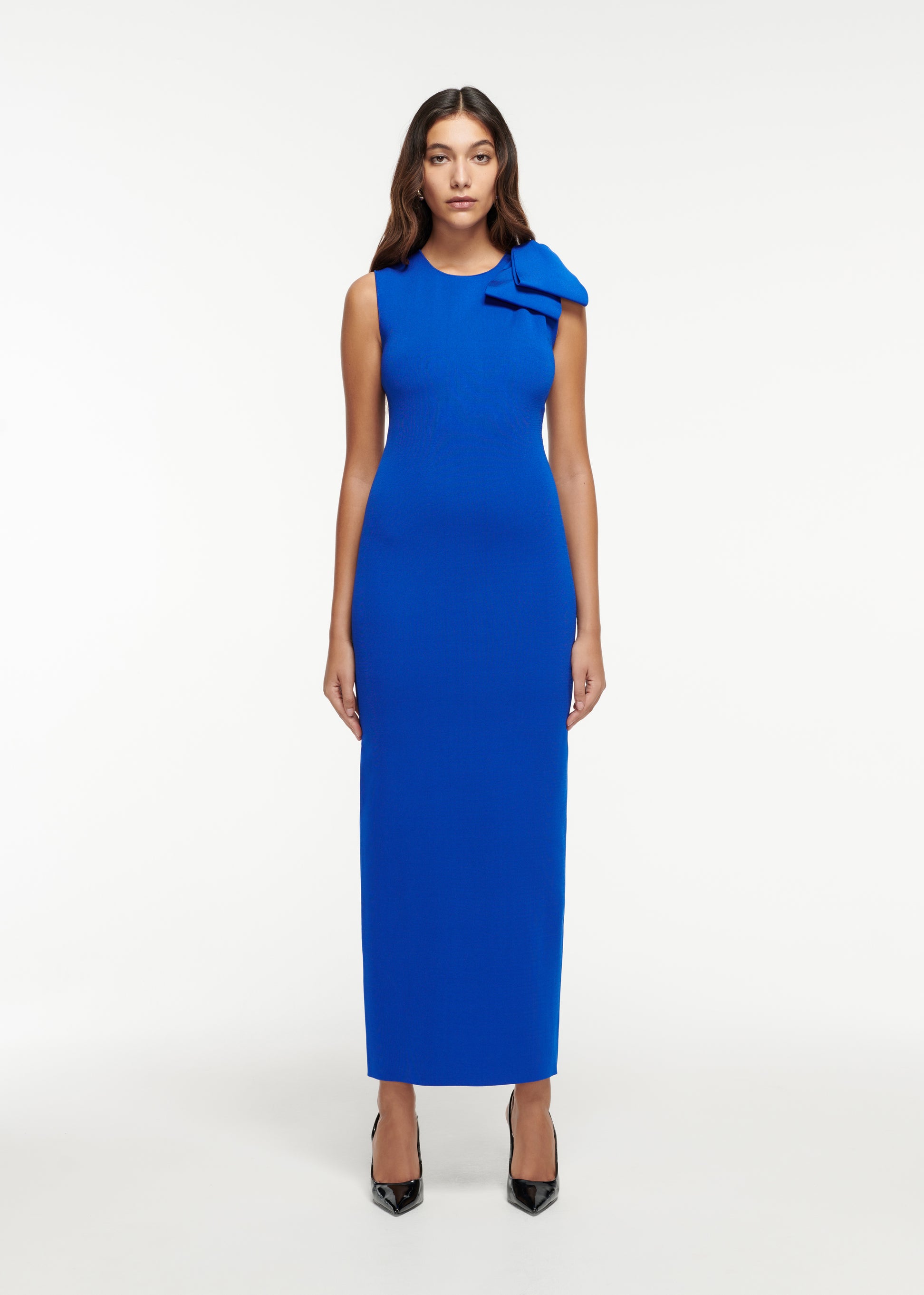 Flat Knit Bow Maxi Dress