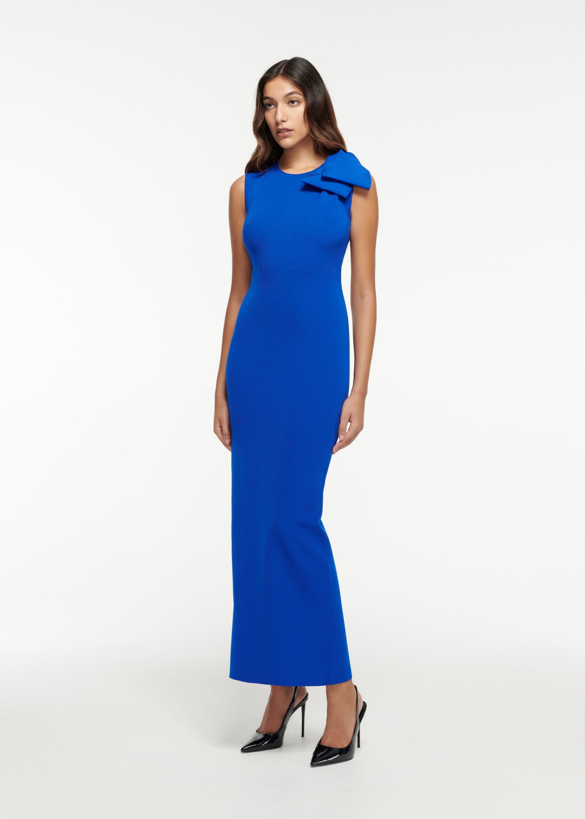 Flat Knit Bow Maxi Dress