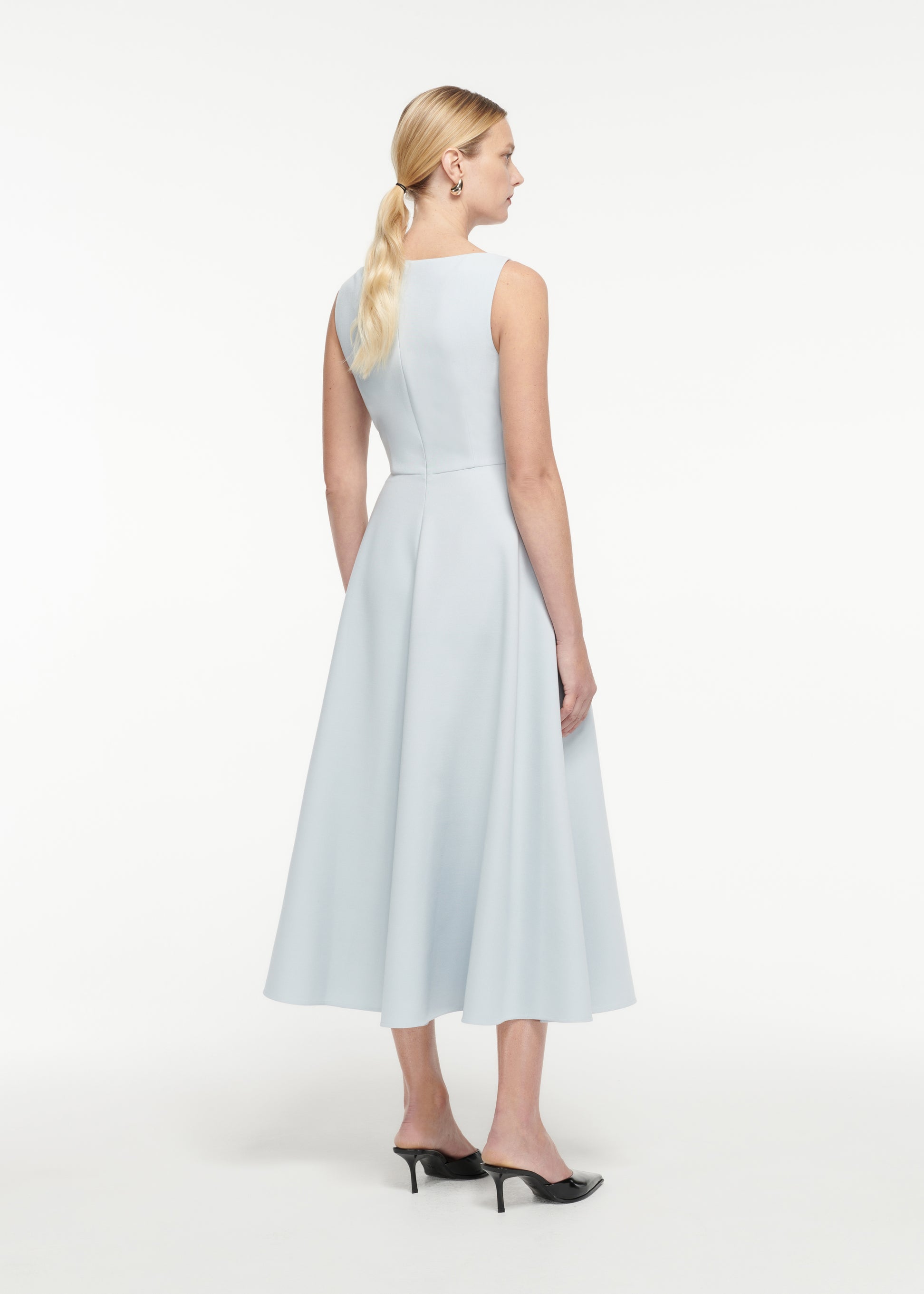 Drape Crepe Midi Dress