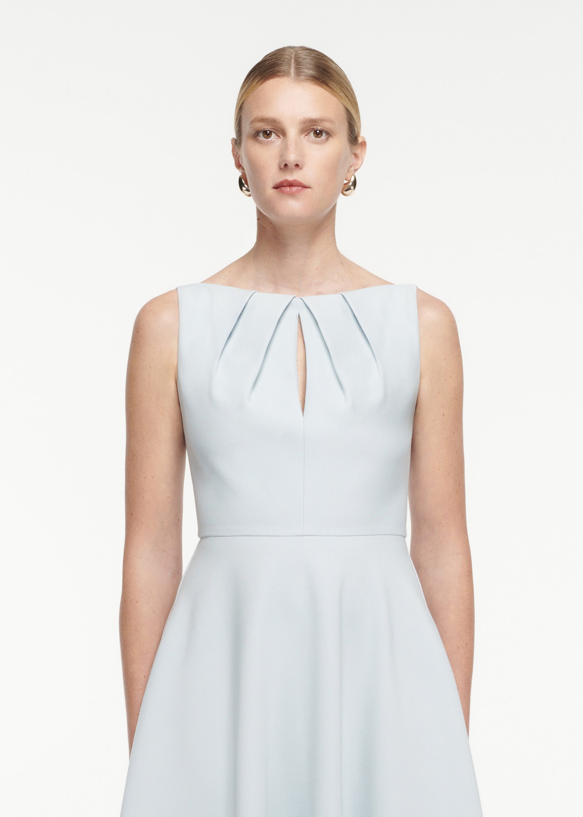 Drape Crepe Midi Dress