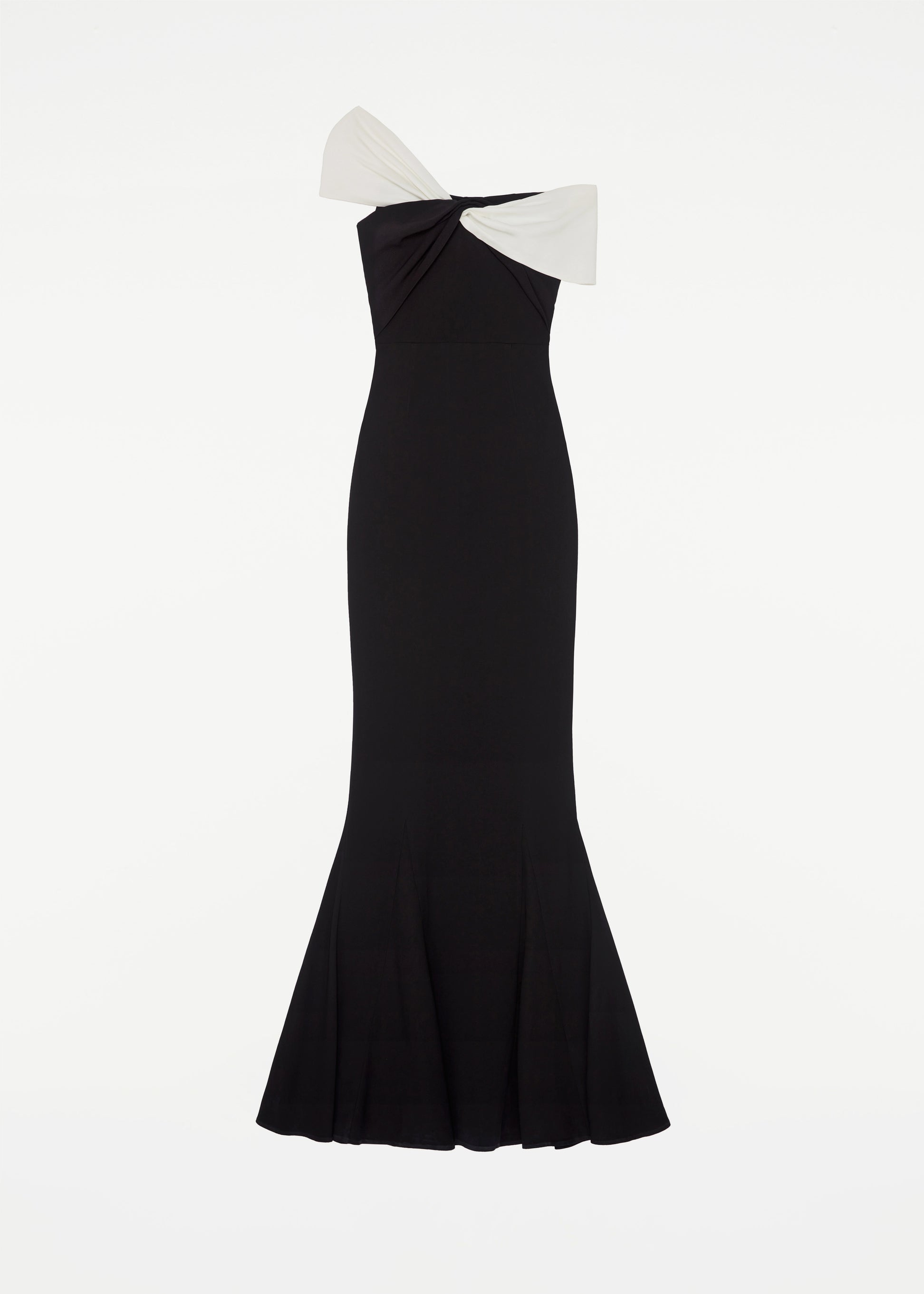 asymmetric stretch cady maxi dress monochrome