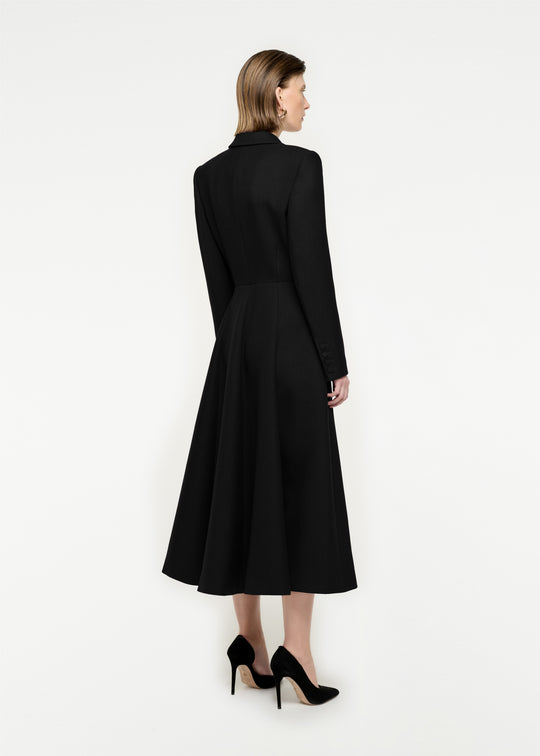 Wool Twill Coat in Black – Roland Mouret