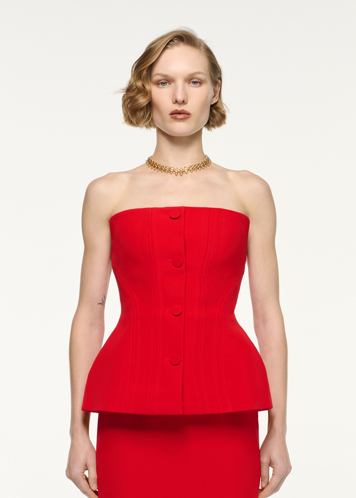 Strapless Tailored Crepe Gown