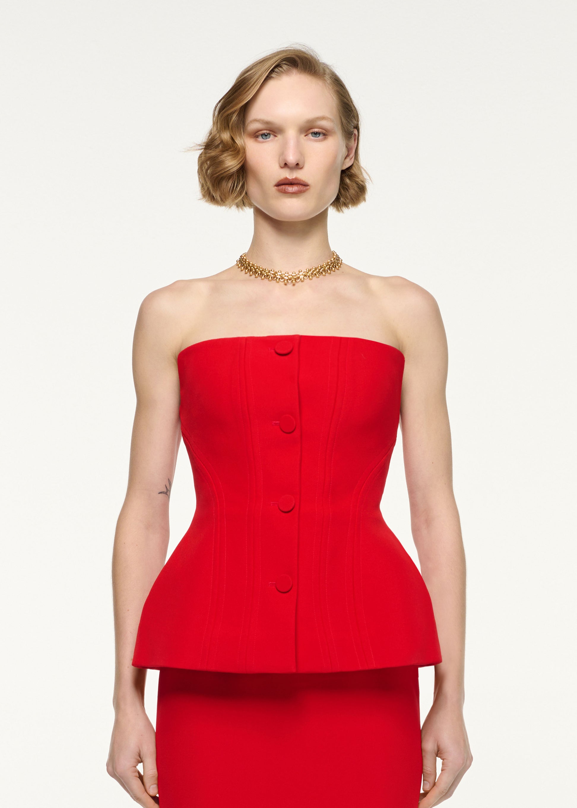 Strapless Tailored Crepe Gown