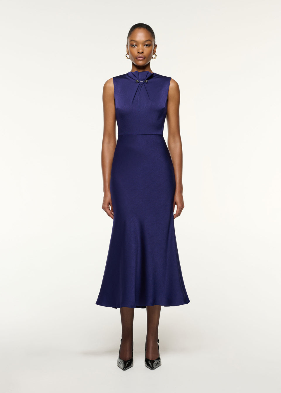 Stretch Cady Midi Dress in White – Roland Mouret