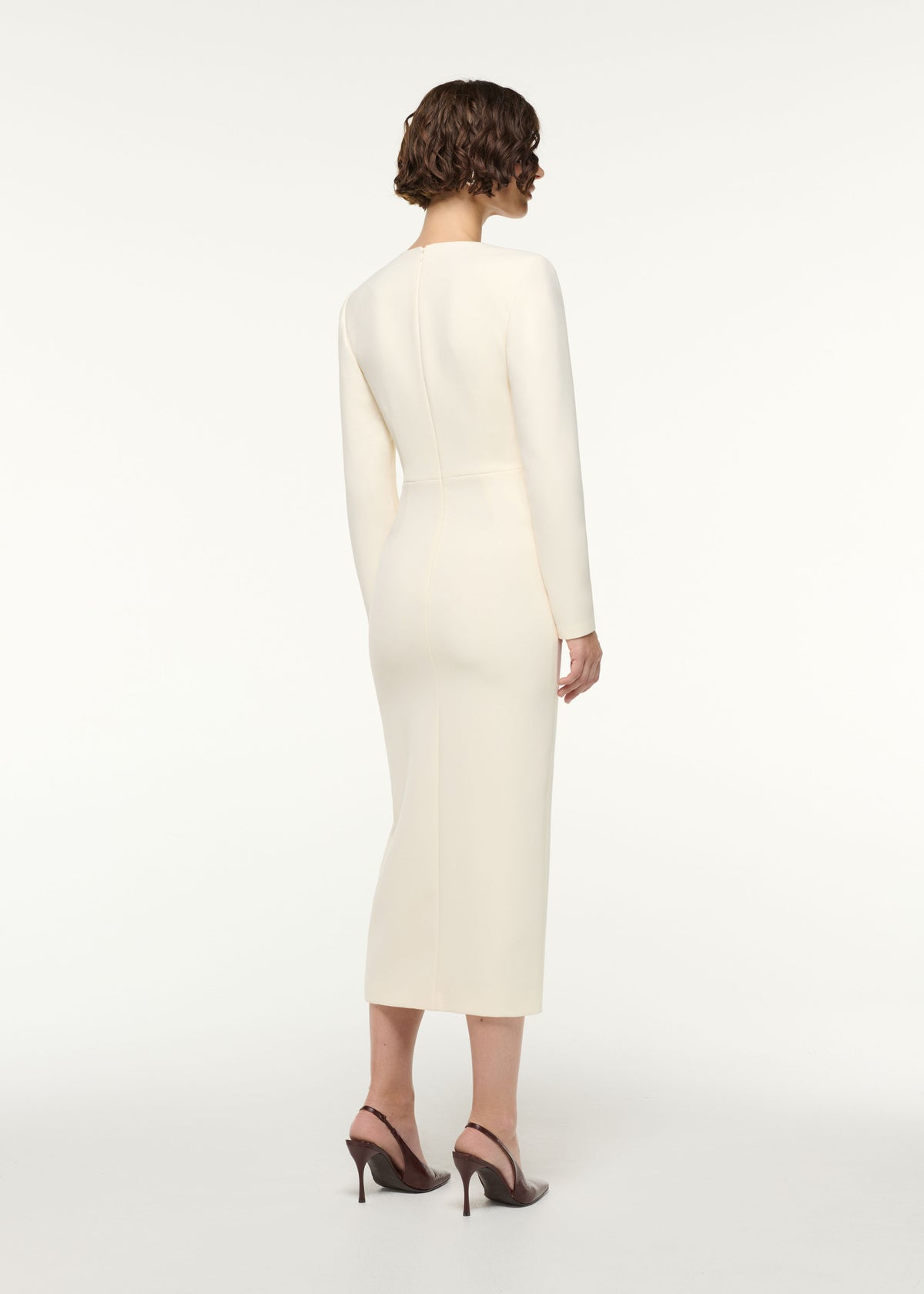 white christmas dresses Flower Detail Cocktail Midi Dress Cream – Roland Mouret