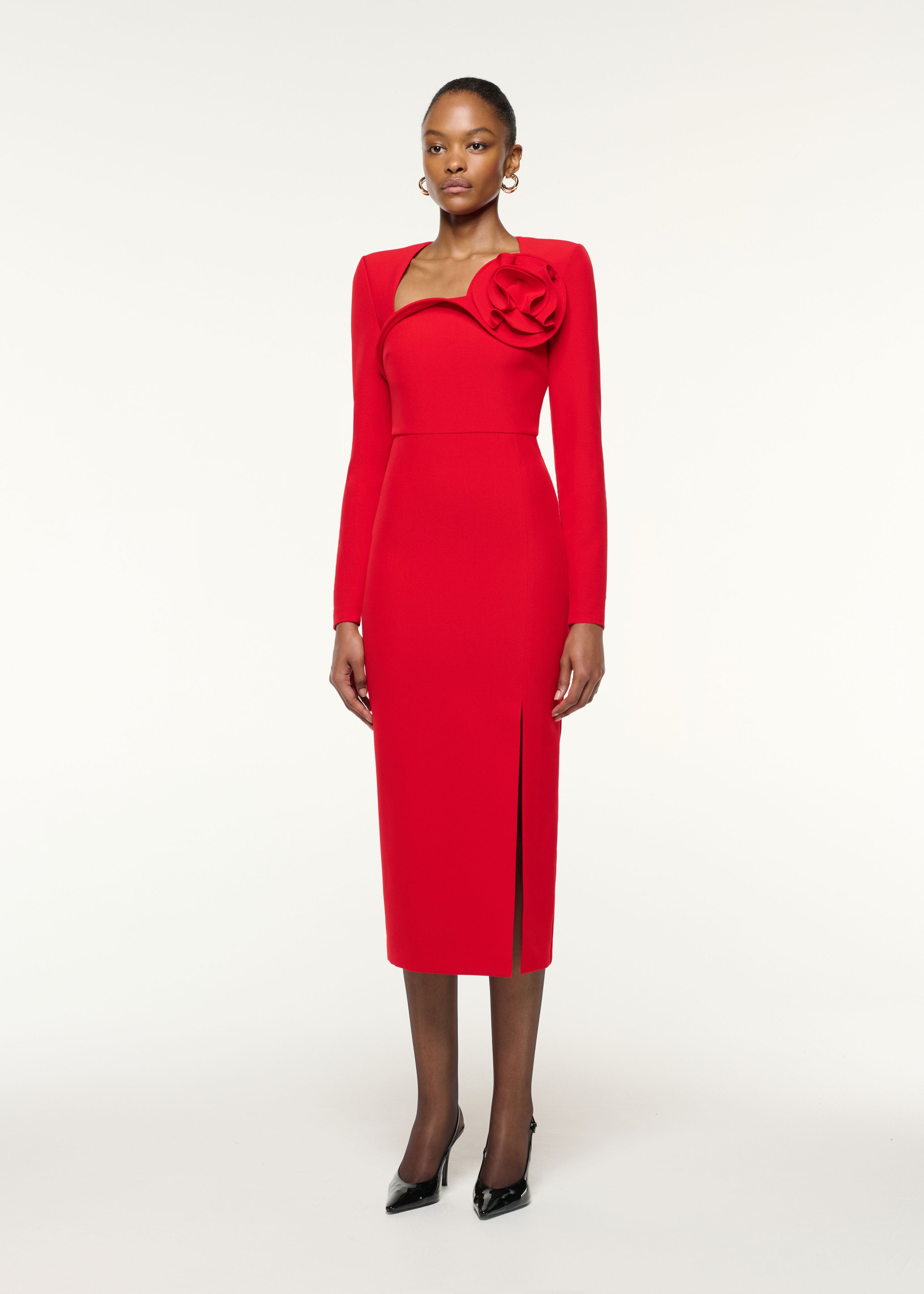 Flower Detail Cocktail Midi Dress – Roland Mouret