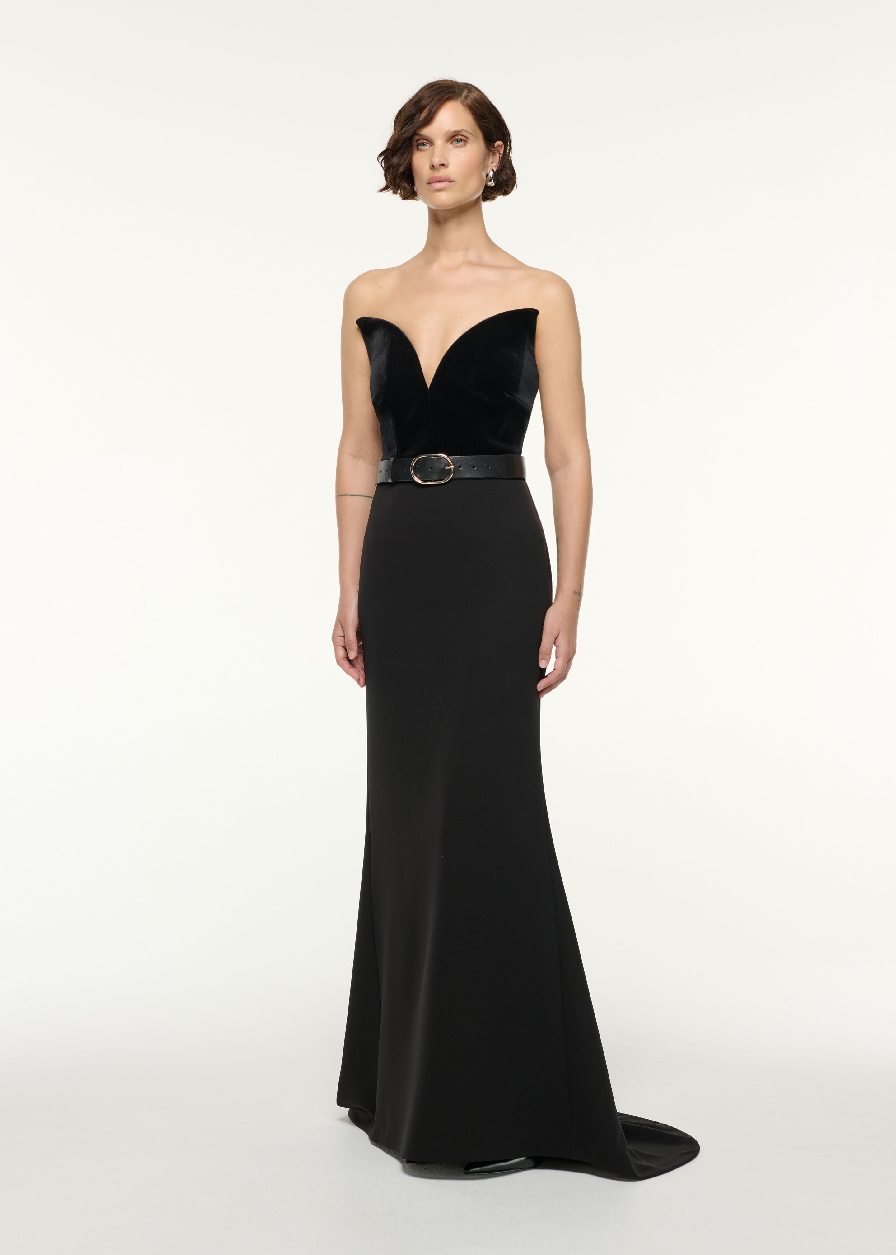 Structured Plunge Velvet Top Black – Roland Mouret
