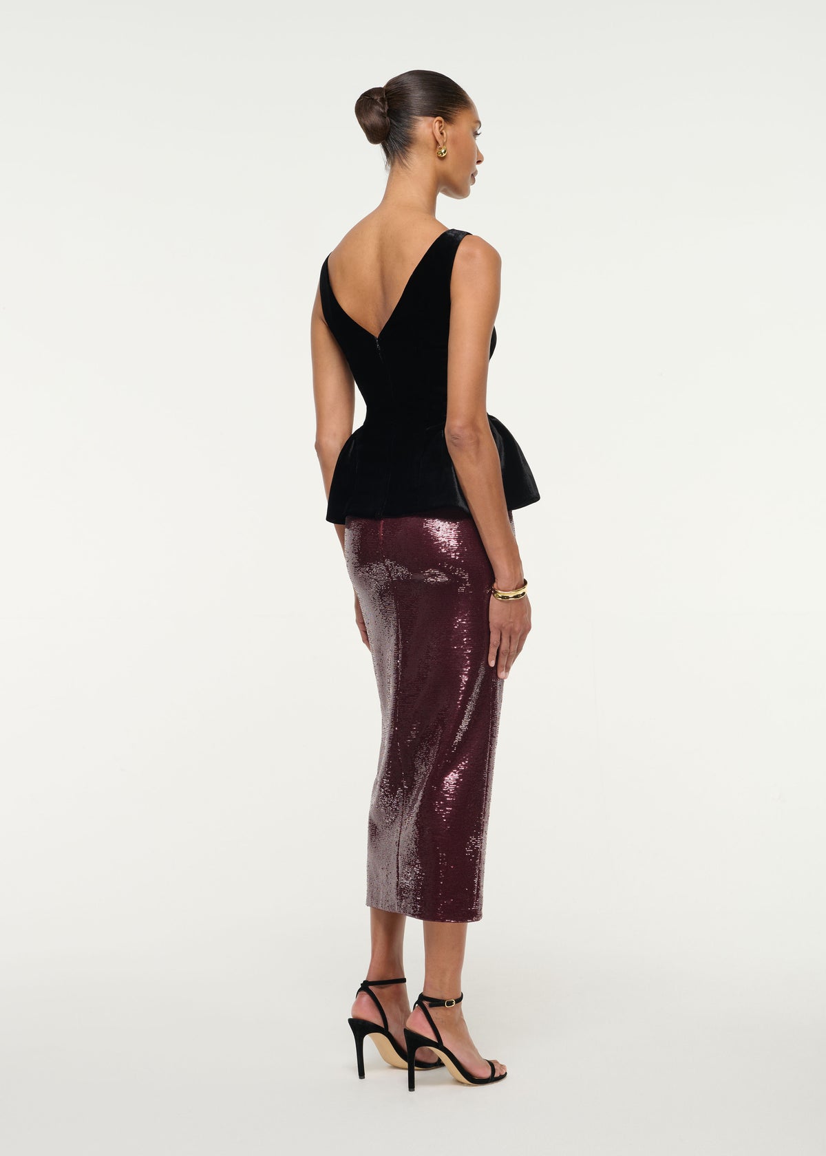 Peplum Hem Velvet Top