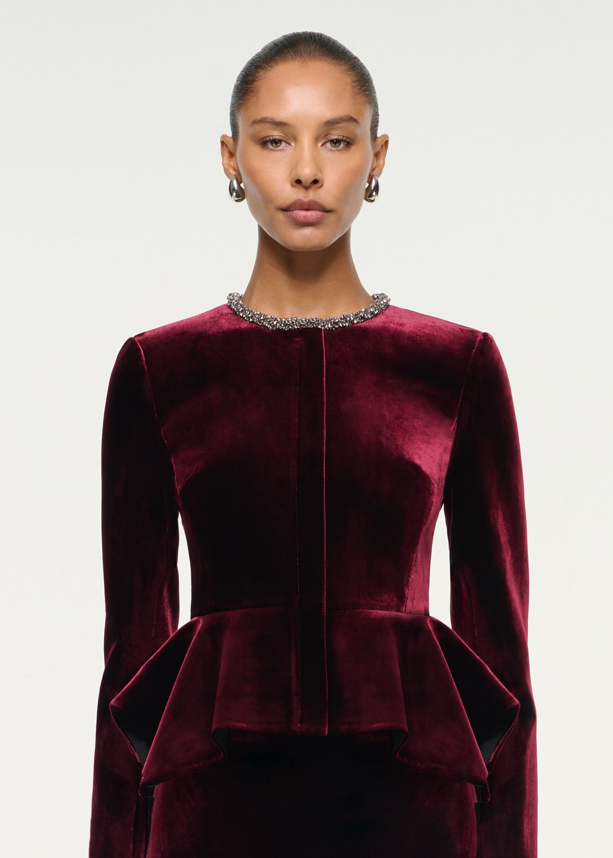 Velvet Peplum Jacket