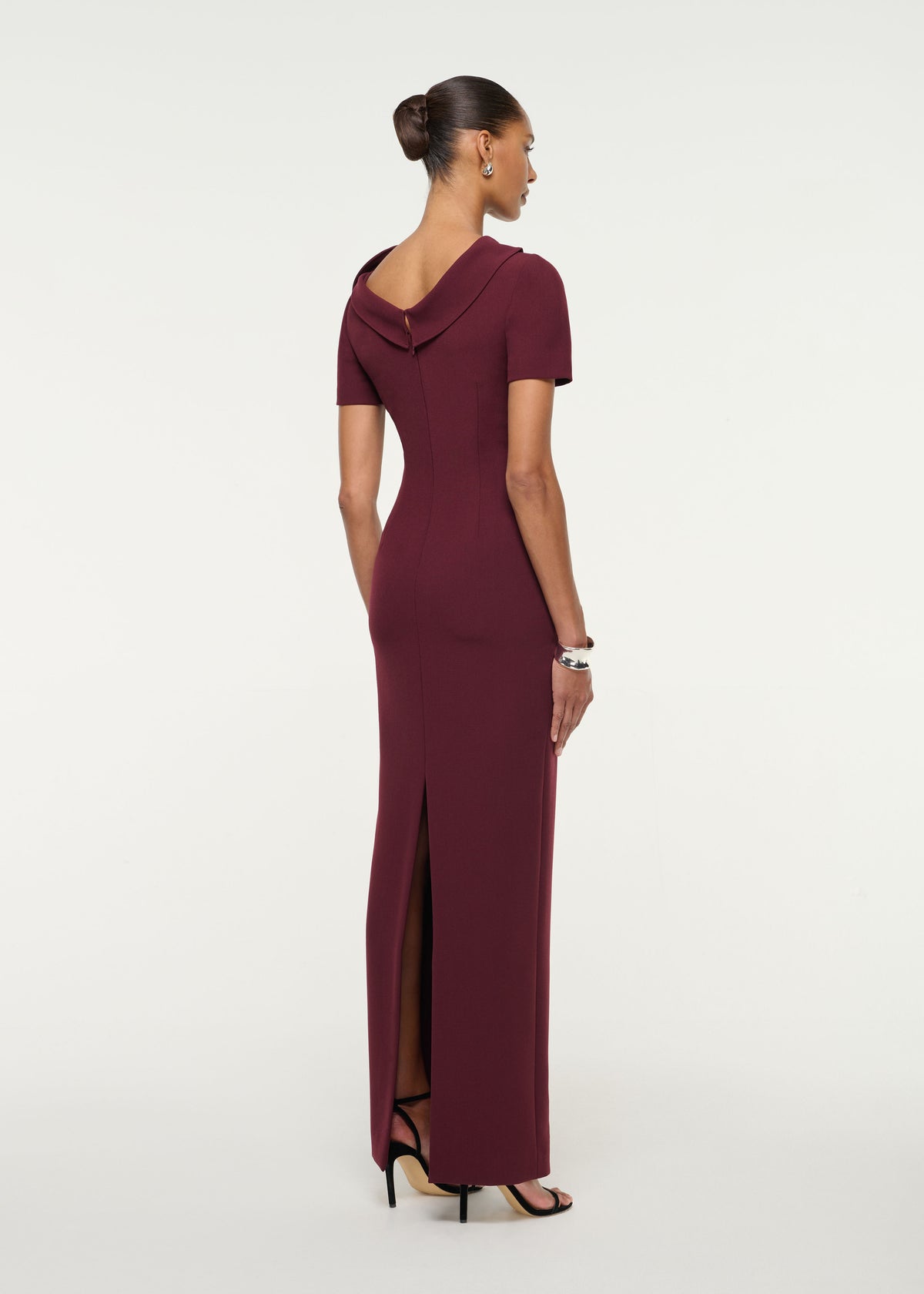 Flower Drape Crepe Gown