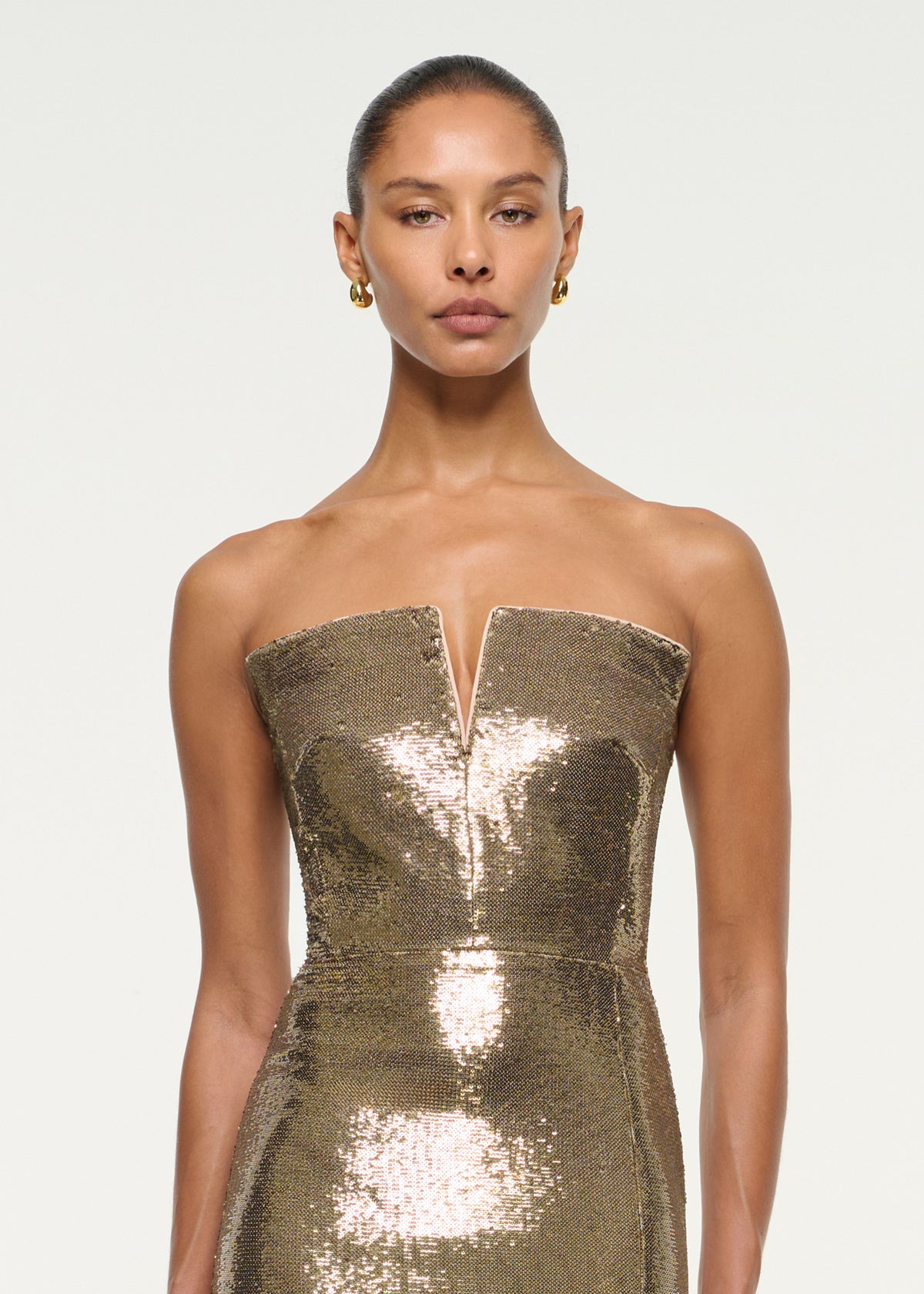 Strapless Sequin Gown