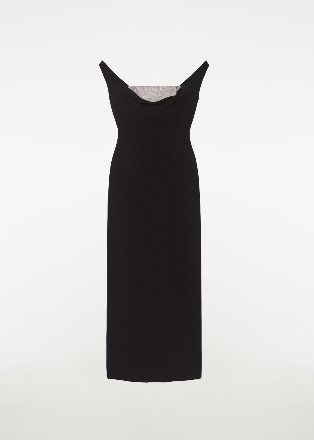 Off Shoulder Silk Wool Diamante Midi Dress in Black – Roland Mouret