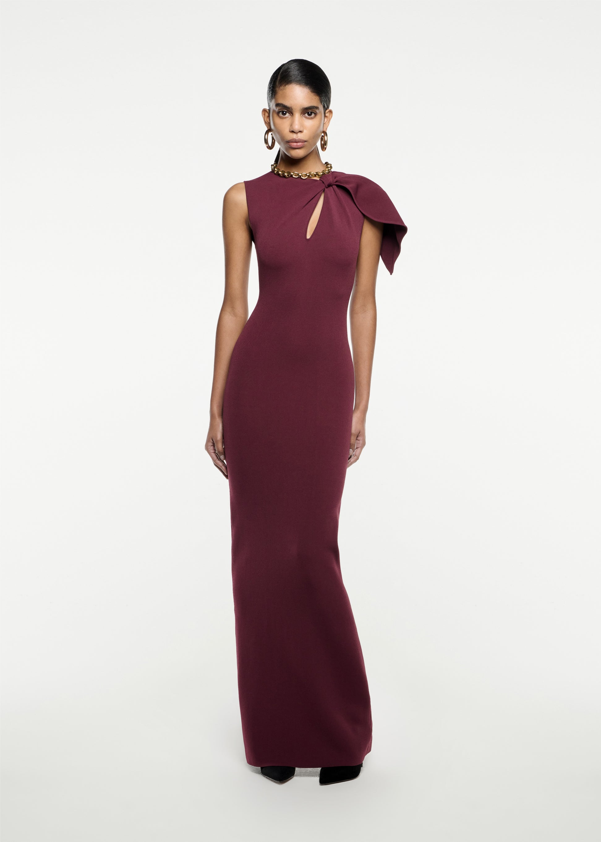 Knit Maxi Dress in Maroon Roland Mouret