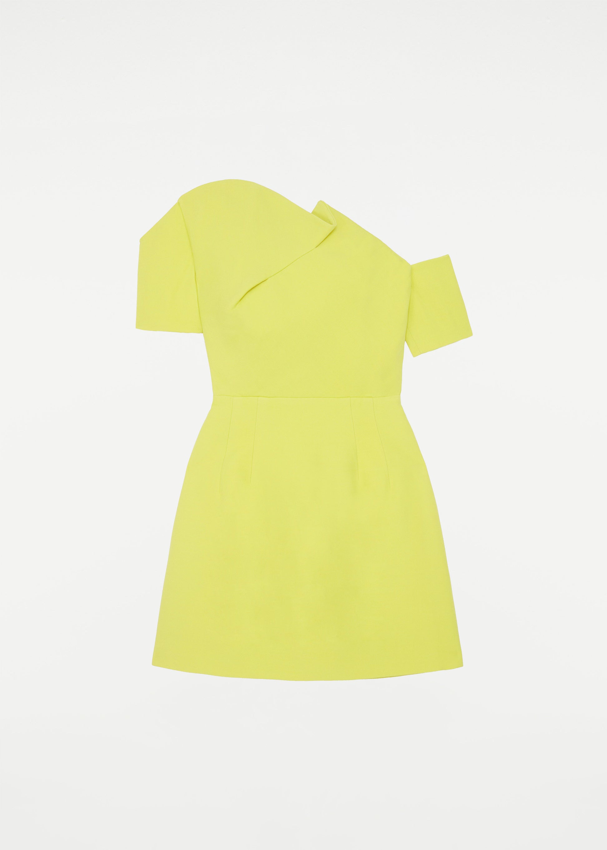 asymmetric silk wool mini dress yellow