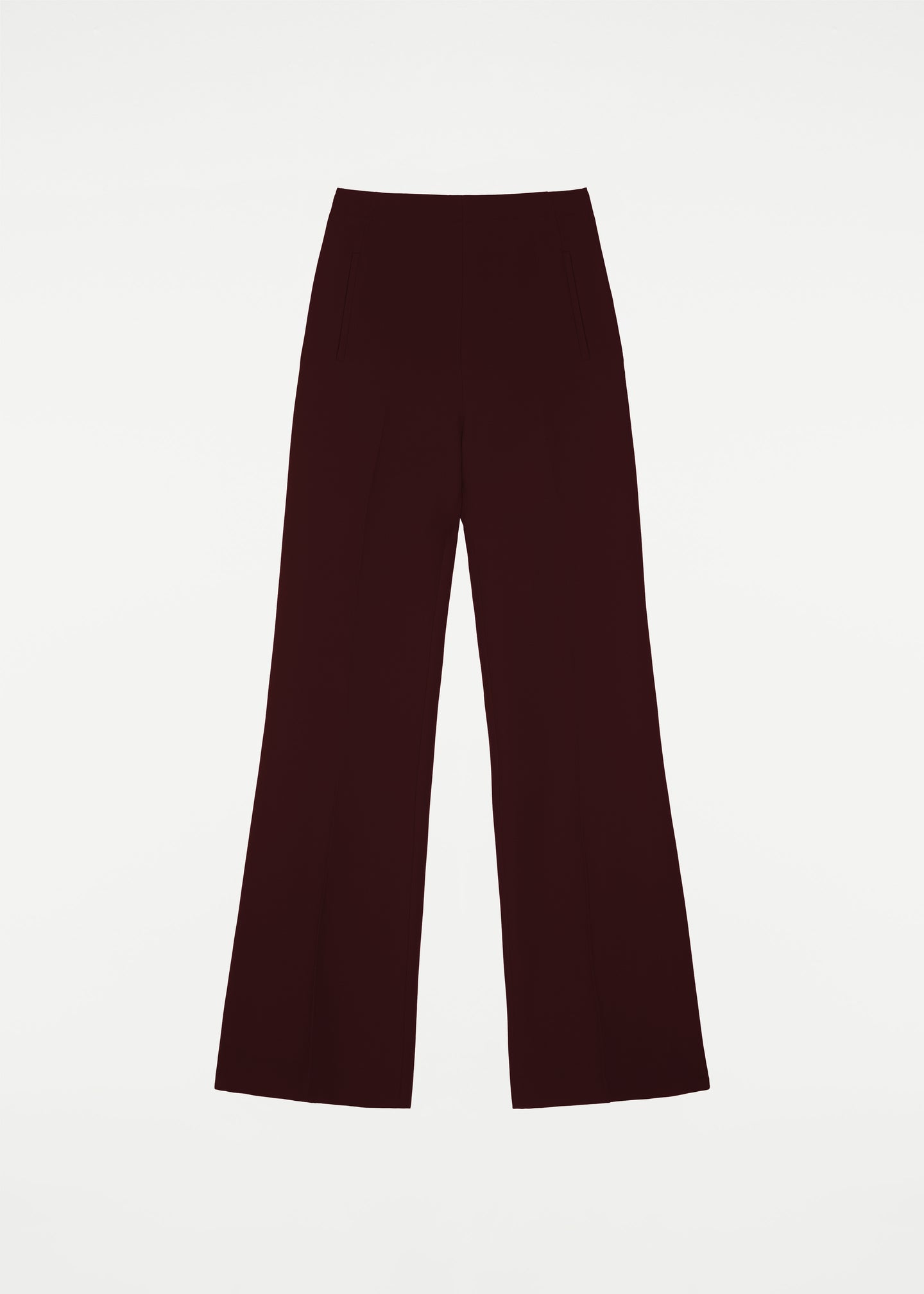 wide leg stretch cady trouser maroon