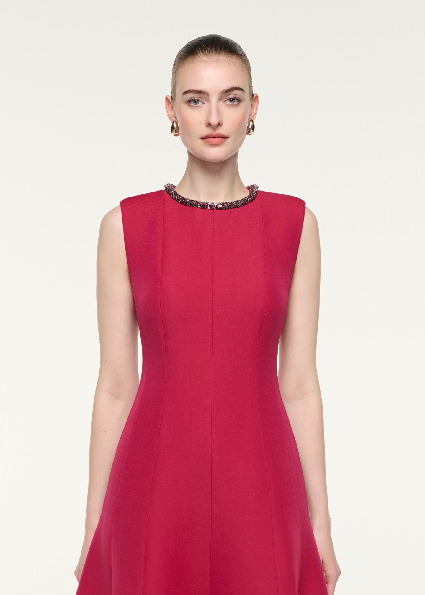 Sleeveless Full Skirt Midi Dress