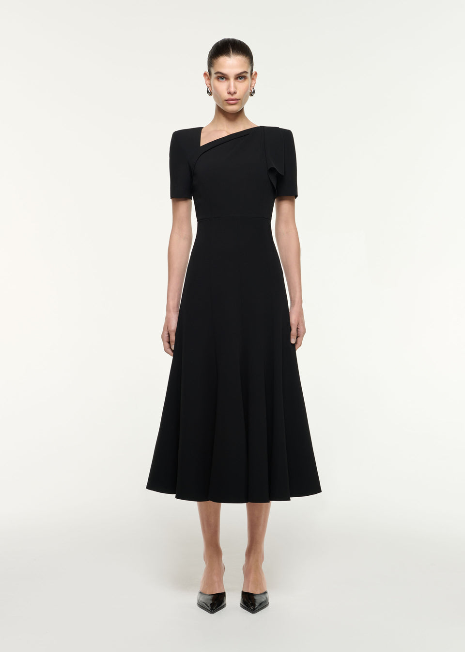 strapless open back dress One Shoulder Diamante Gown in Black – Roland Mouret