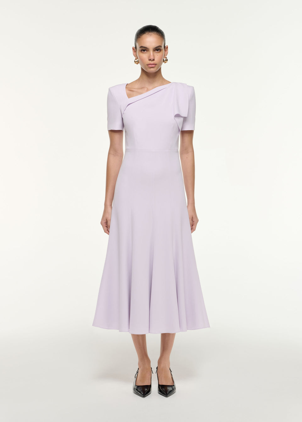 Stretch Cady Midi Dress in White Roland Mouret Stretch Cady Midi Dress in White Roland Mouret