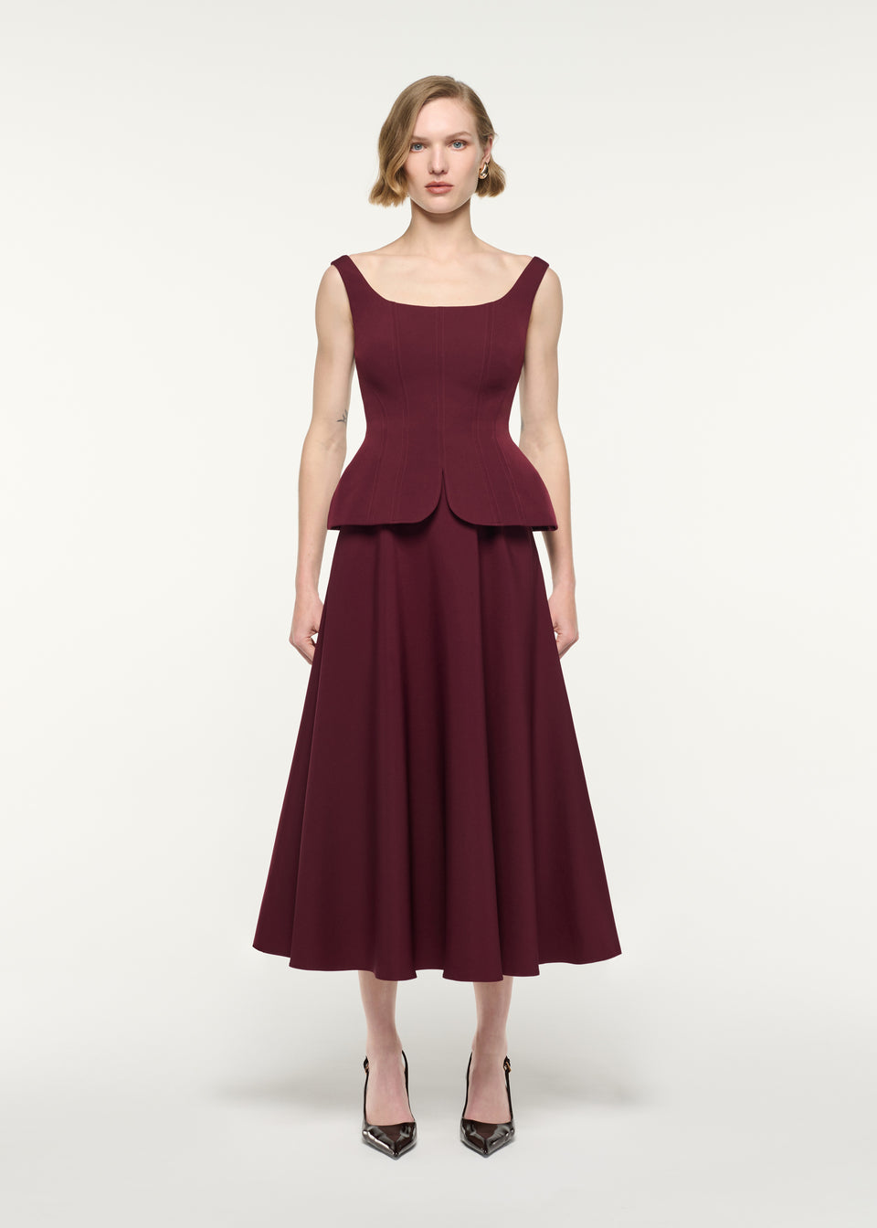 peplum dresses uk Provence Bloom Peplum Maxi Dress Off White