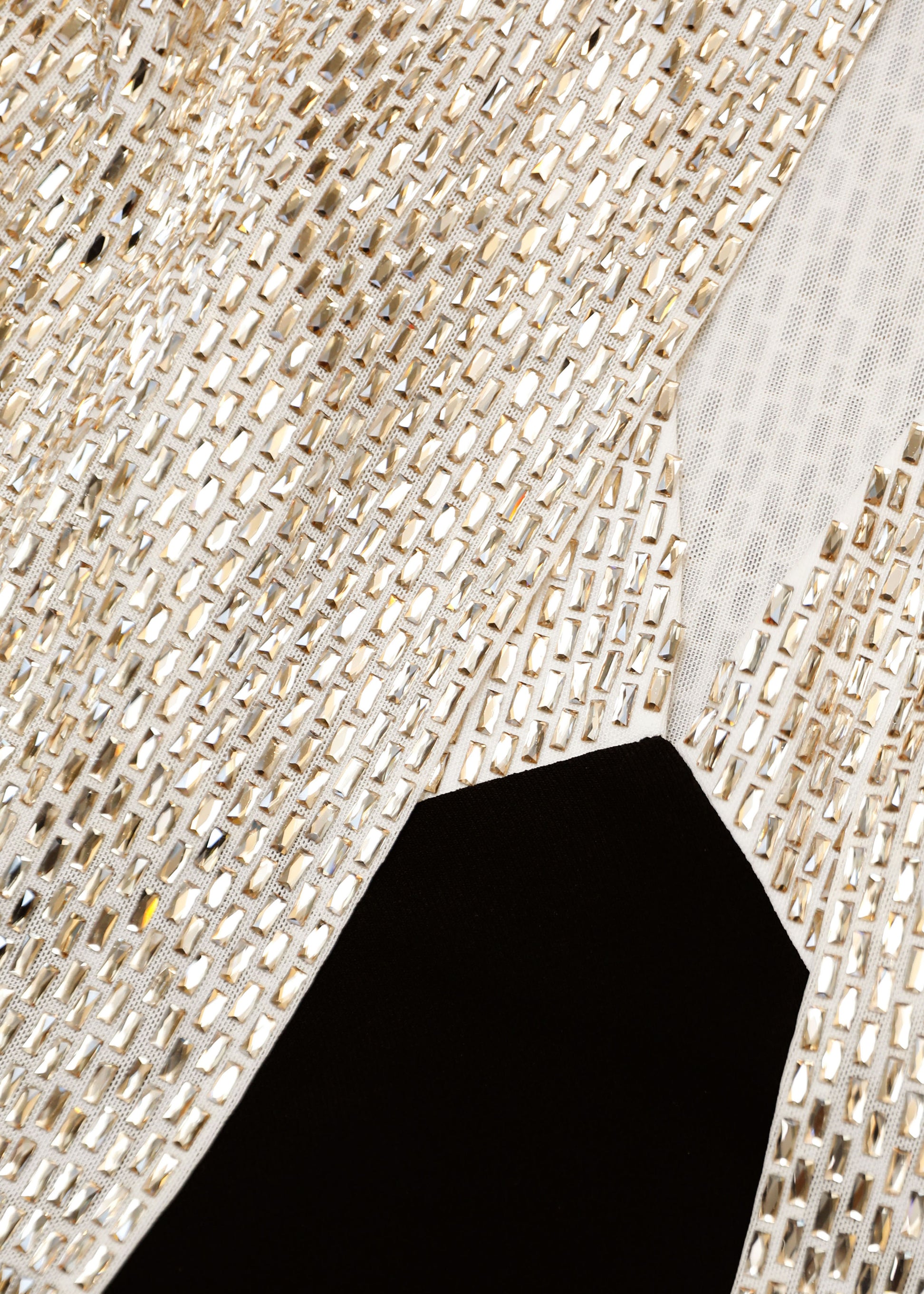 Contrast Diamante Cape Gown