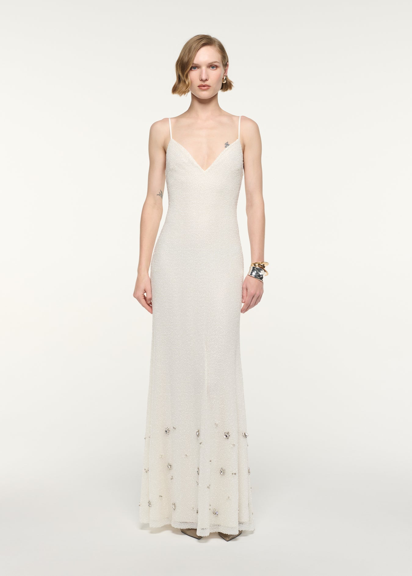 V-Neck Beaded Slip Dress