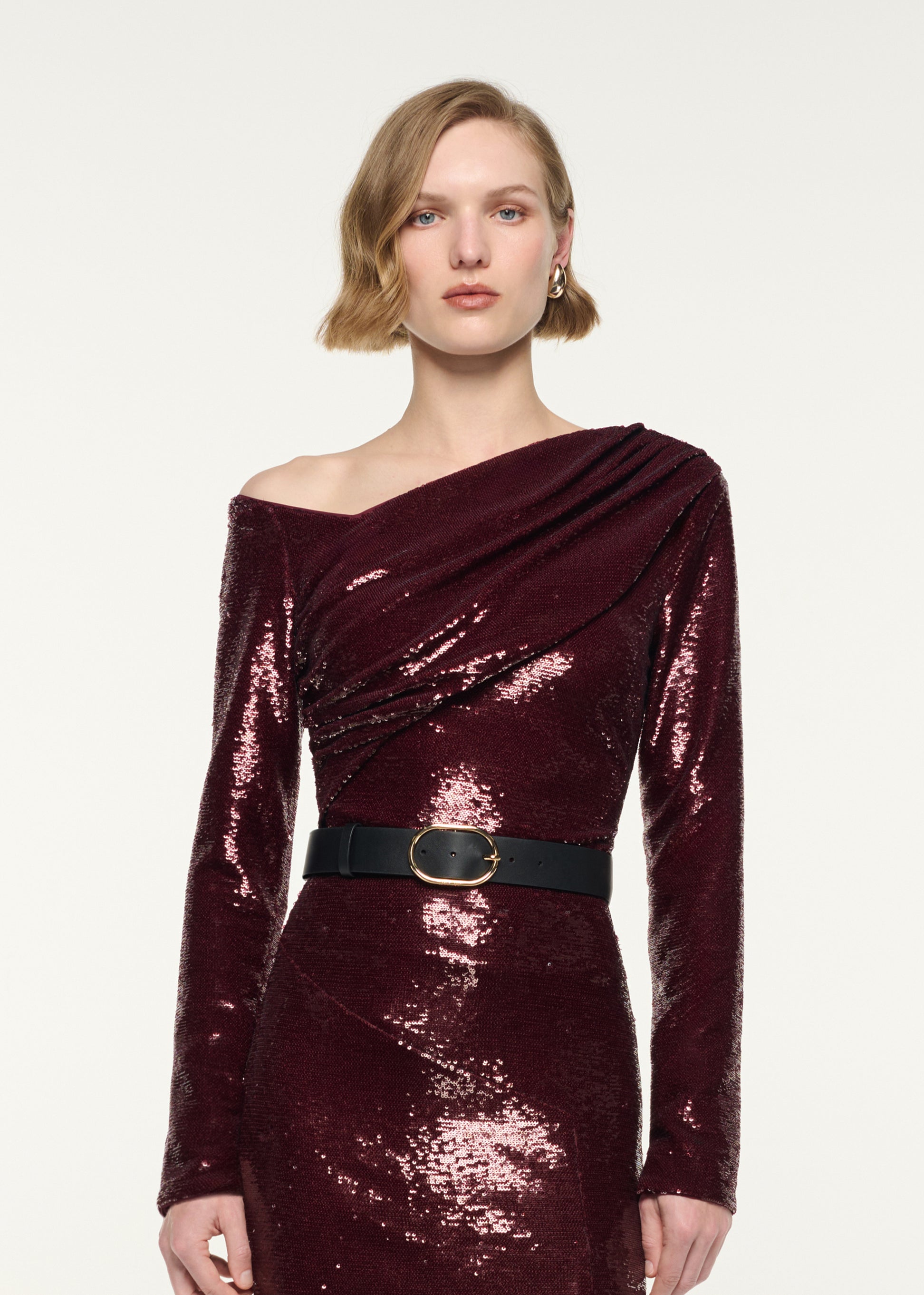 Asymetric Neckline Fitted Top