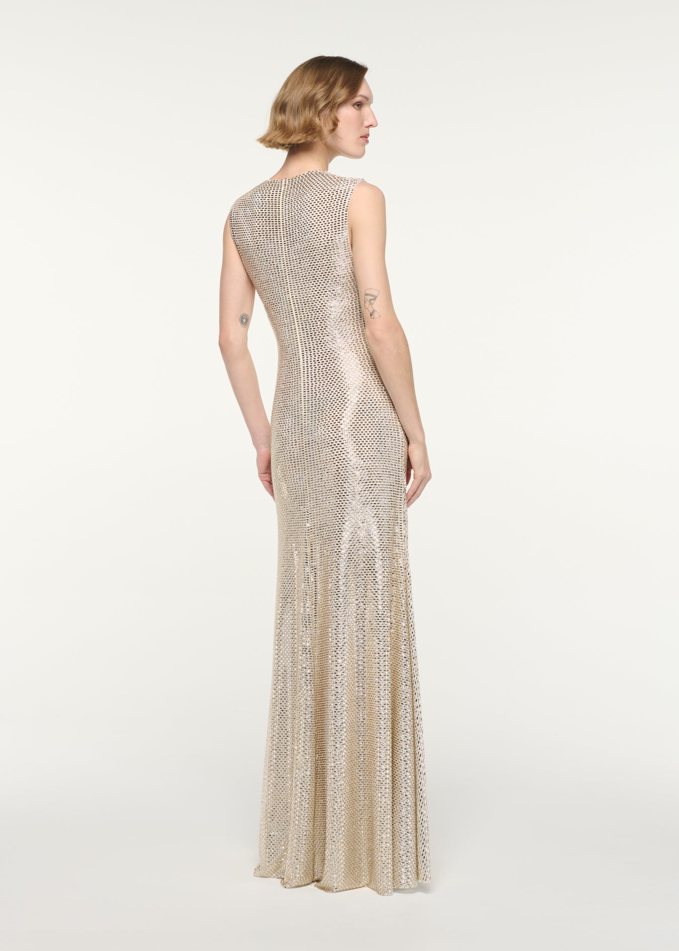 Gathered Diamante Gown