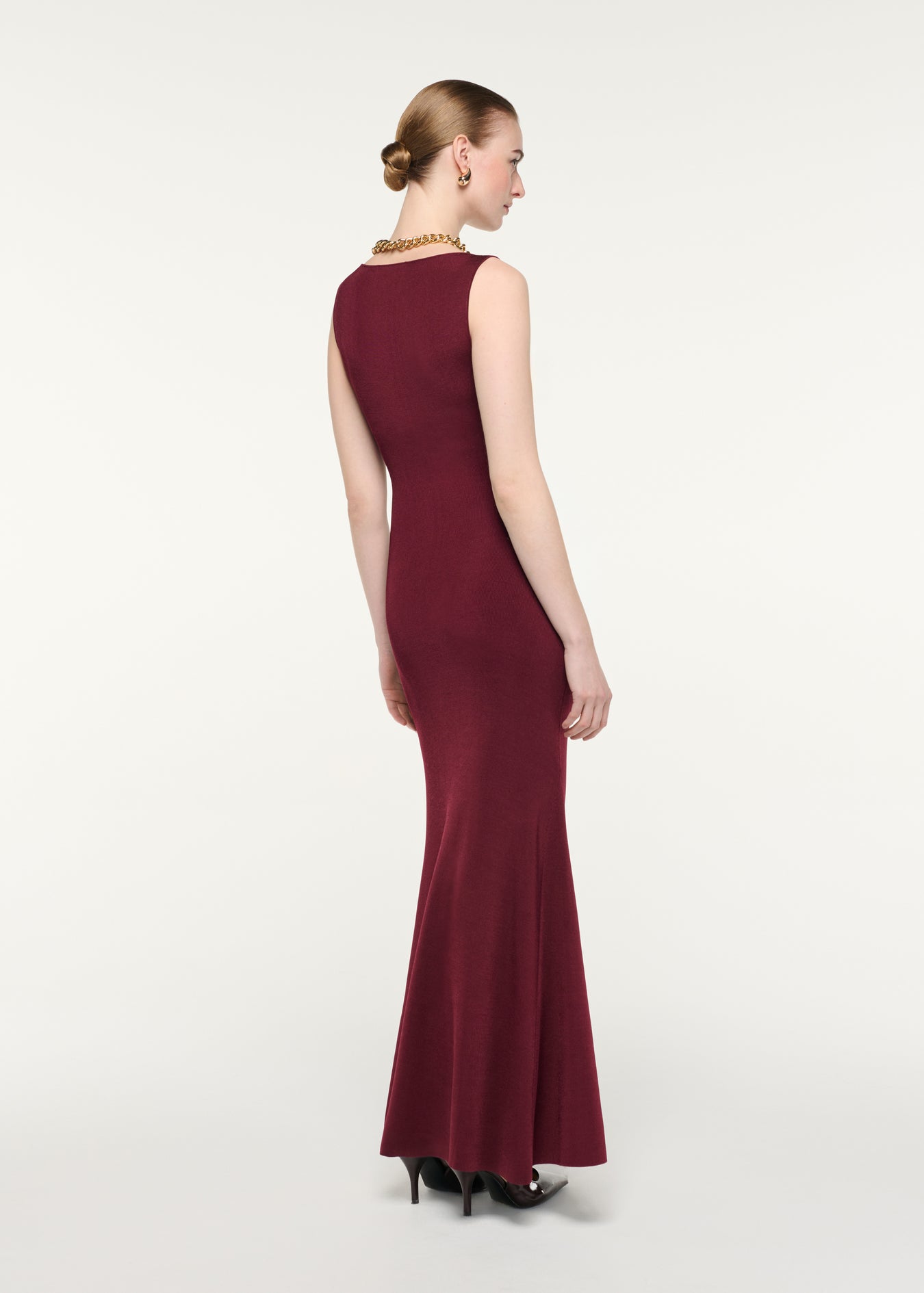 Front Gathering Sleeveless Midi Dress