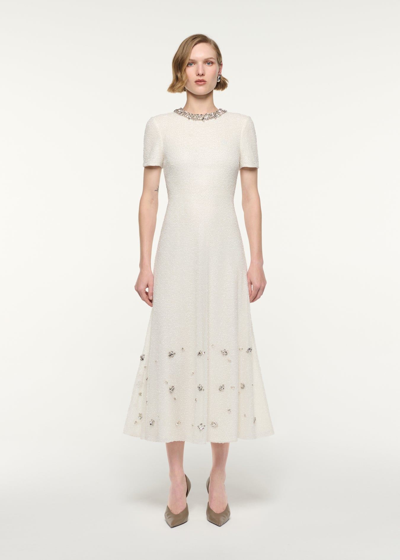 Crystal Beaded Midi Dress