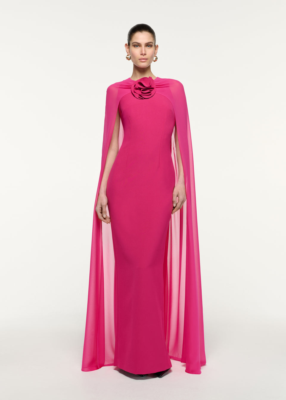 Flower Detail Strapless Evening Gown Hot Pink Roland Mouret Flower Detail Strapless Evening Gown Hot Pink Roland Mouret