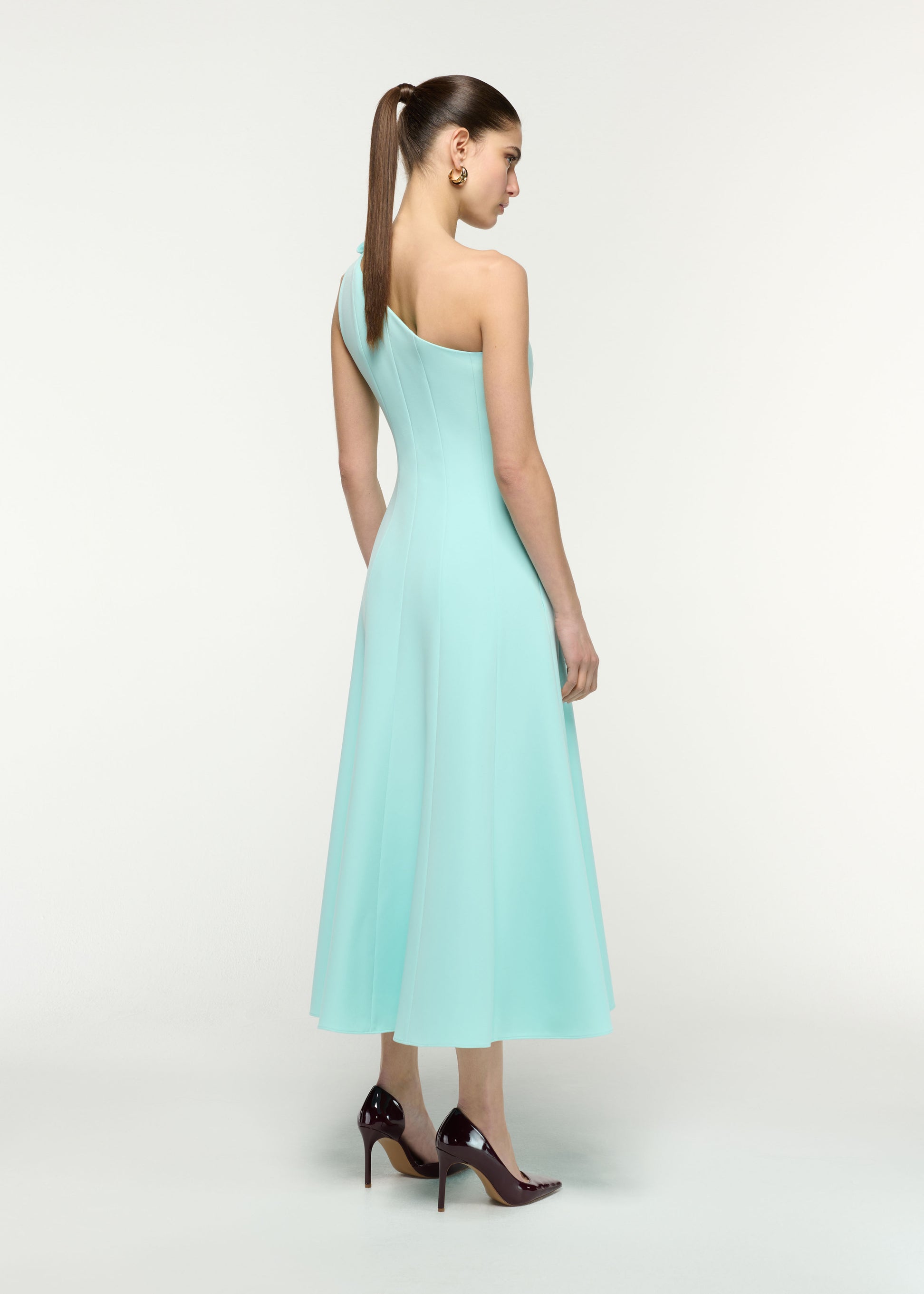 Flower Detail One Shoulder Midi Dress