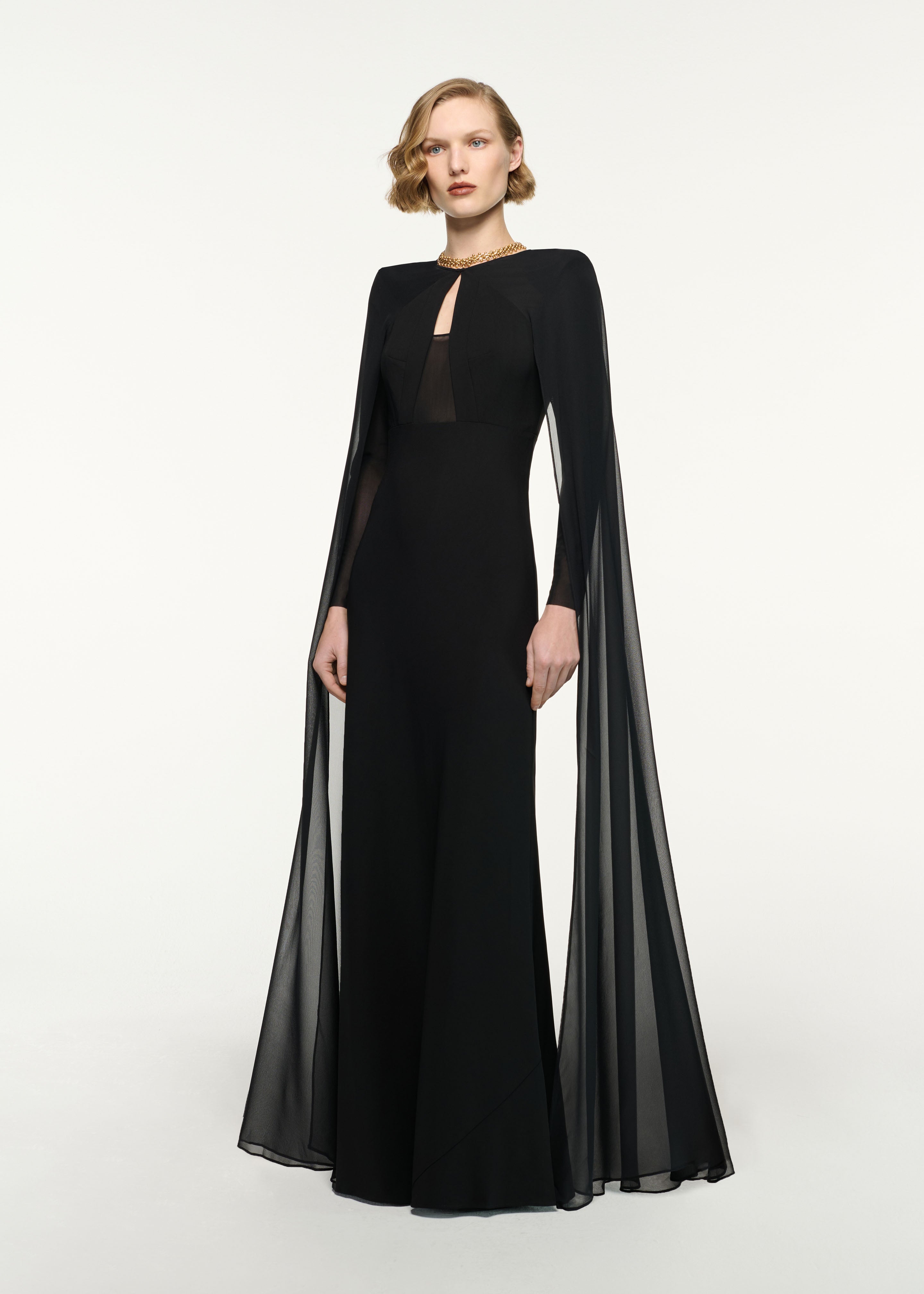 Long Sleeve Cape Gown in Black – Roland Mouret