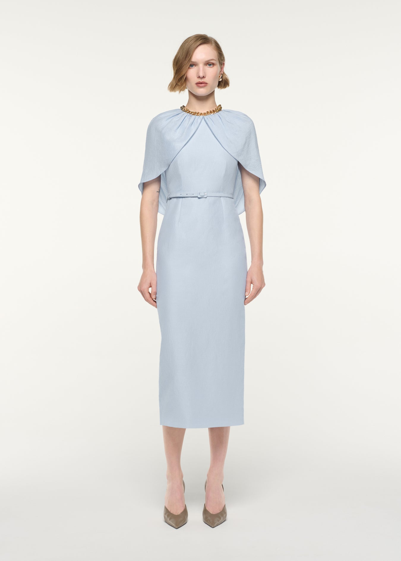 luxury midi dresses Gabriella Silk Tea Dress Navy Polka Dots Elevate your evening elegance with this stunning black midi dress Designer Midi Dresses | Luxury