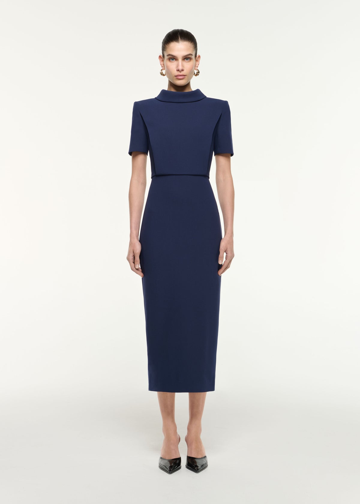 midi dress donkerblauw Collared in Navy – Roland Mouret cleaner SKIMS - White Soft a sleeveless cut Tamaño:M