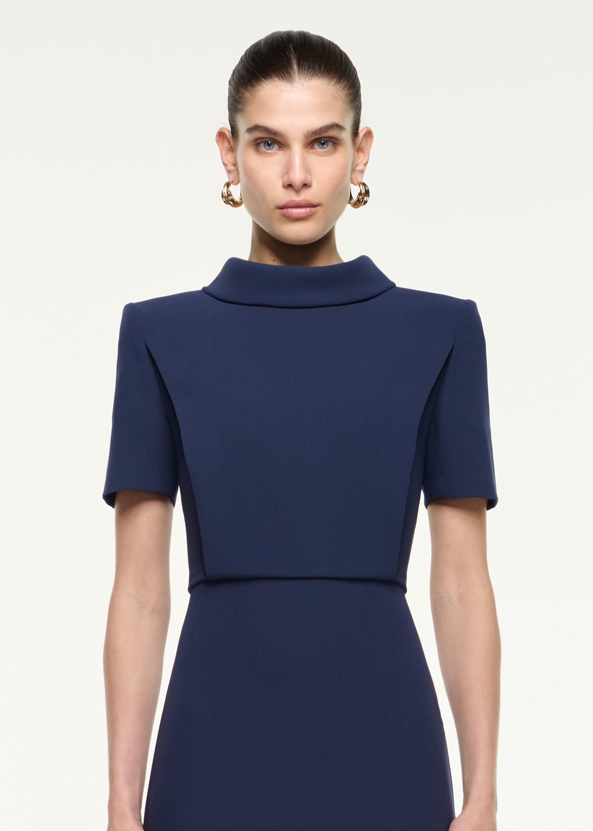 navy blue collared dress Midi Tulle A-line Strapless Princess lx-WDRS592 and is durable and Size (EU):44