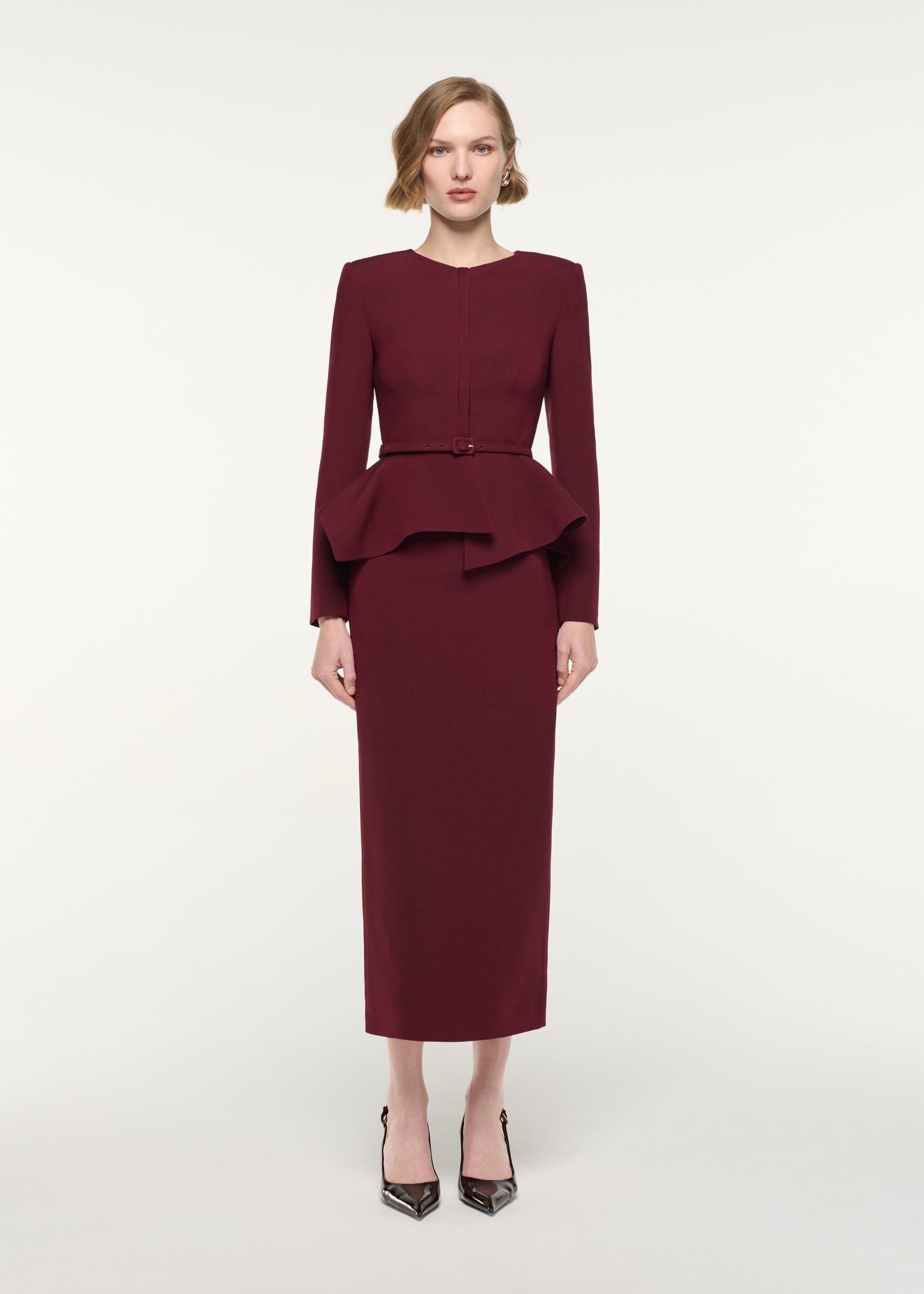 Wool Silk Midi Skirt