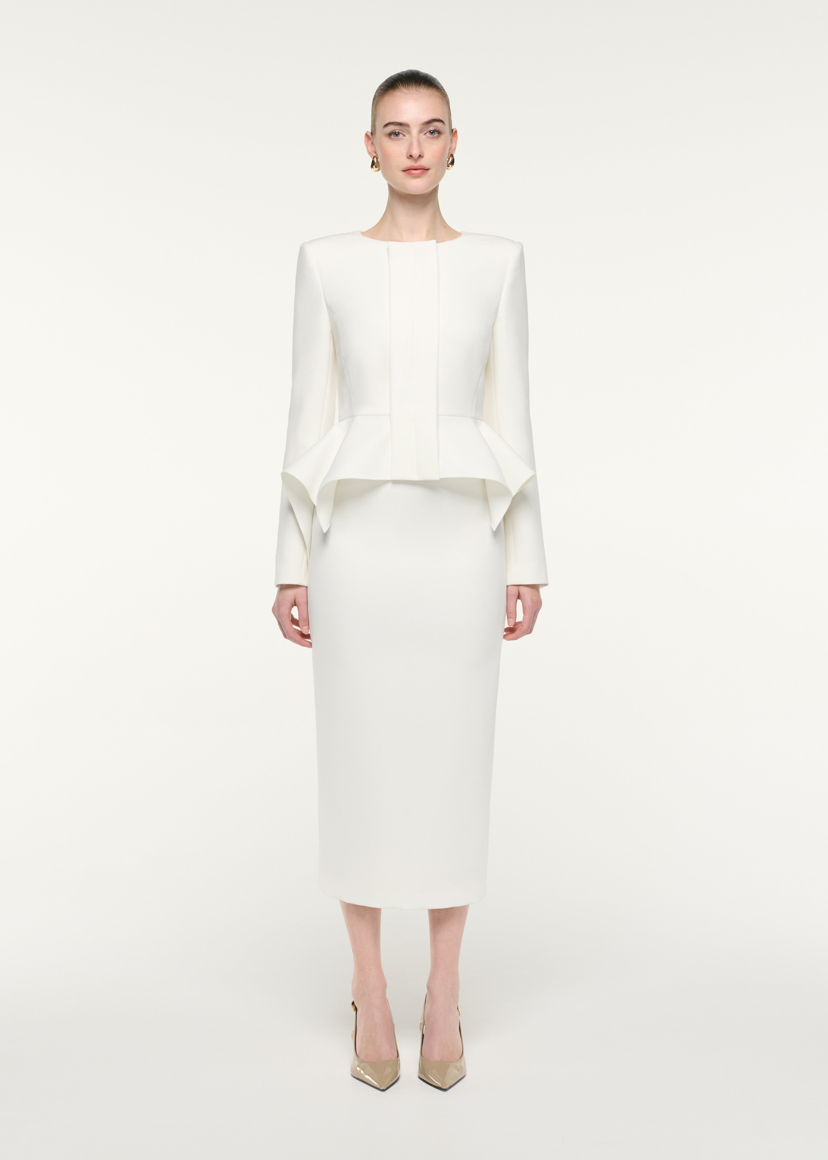 Boucle Peplum Jacket in Cream – Roland Mouret