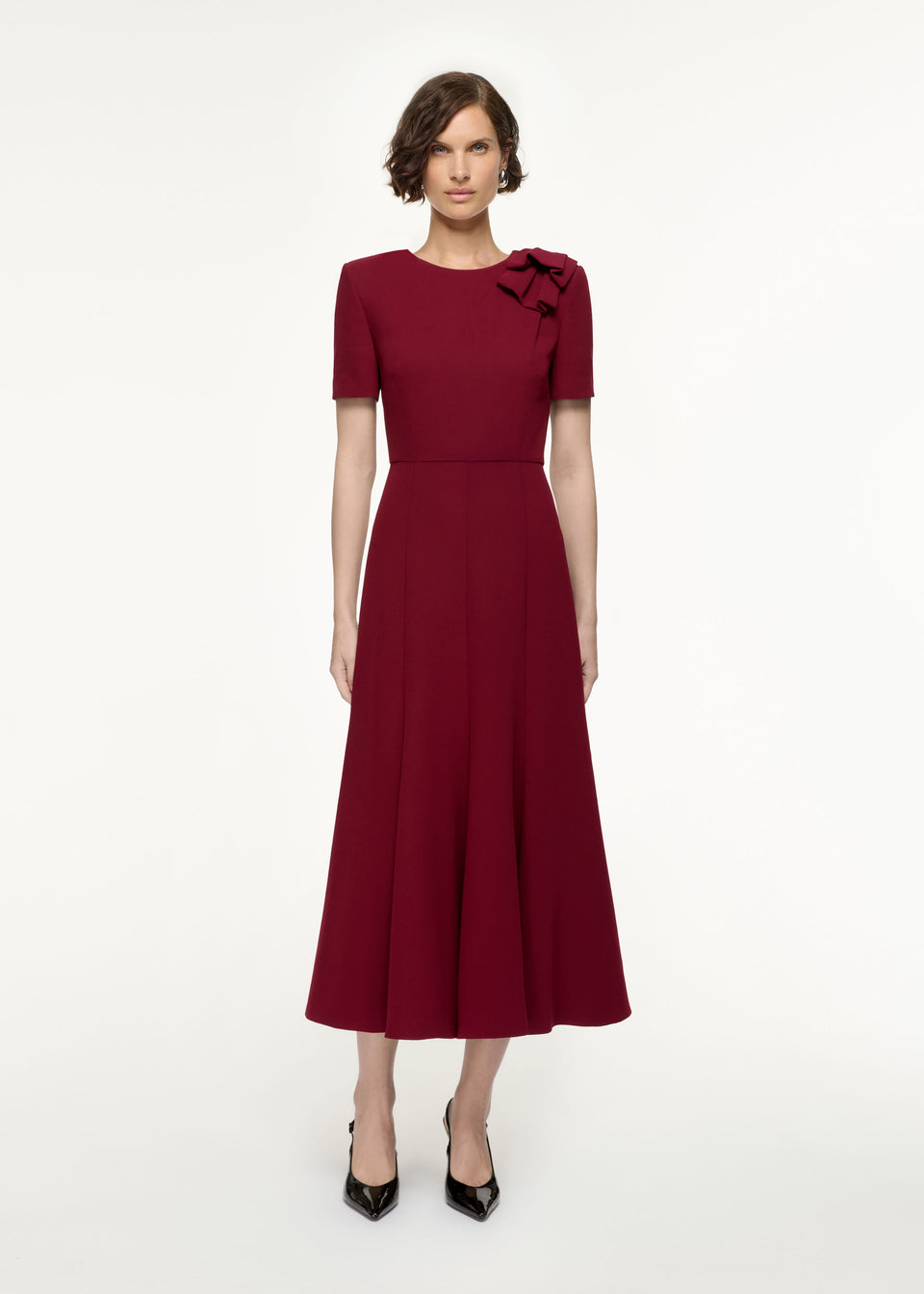 gathered hip midi dress Gathered Drape Hip Midi Dress Navy – Roland Mouret