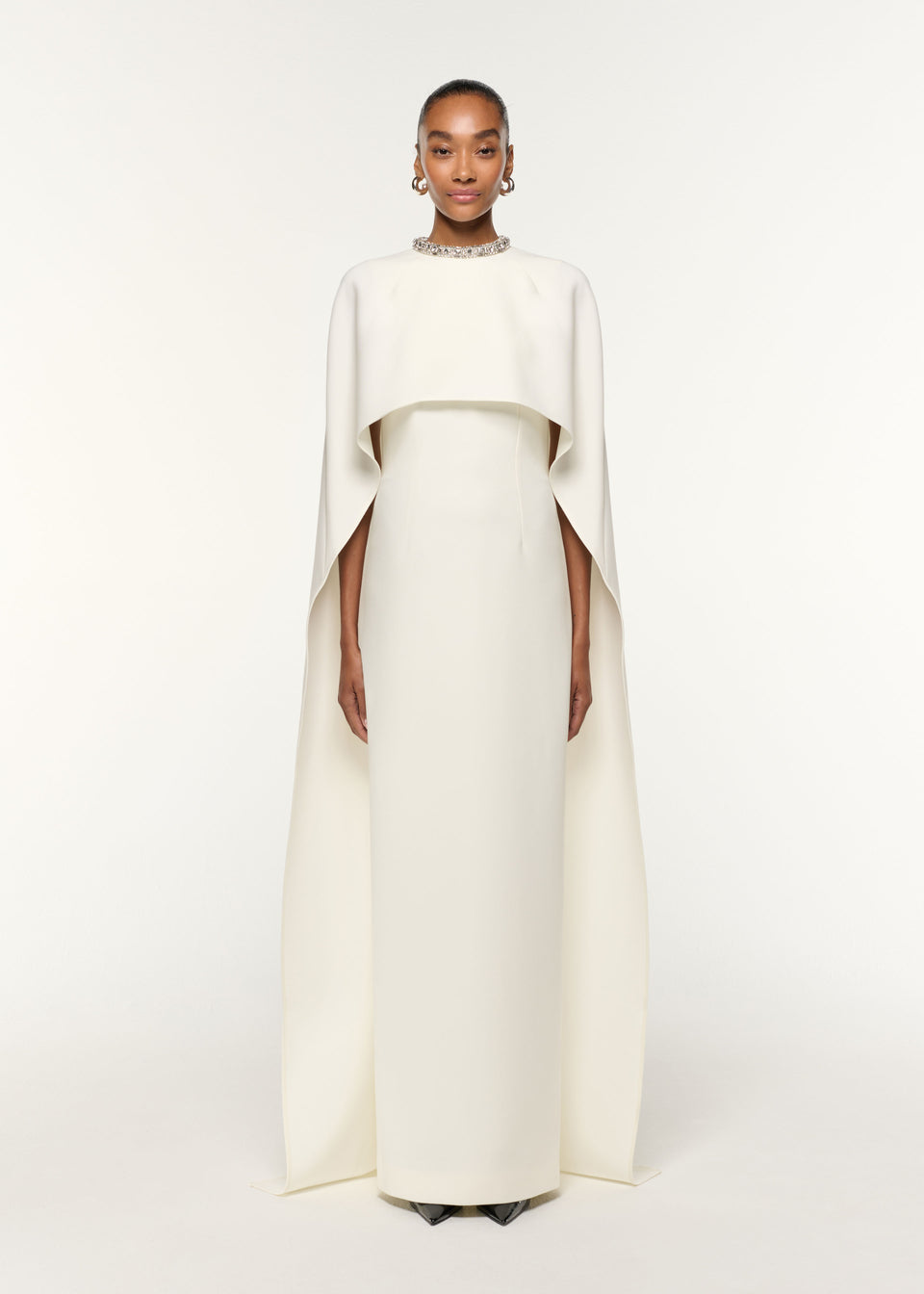 roland mouret cream dress Twisted Drape Pearl Trim Neckline Dress Dark Cream Roland Mouret