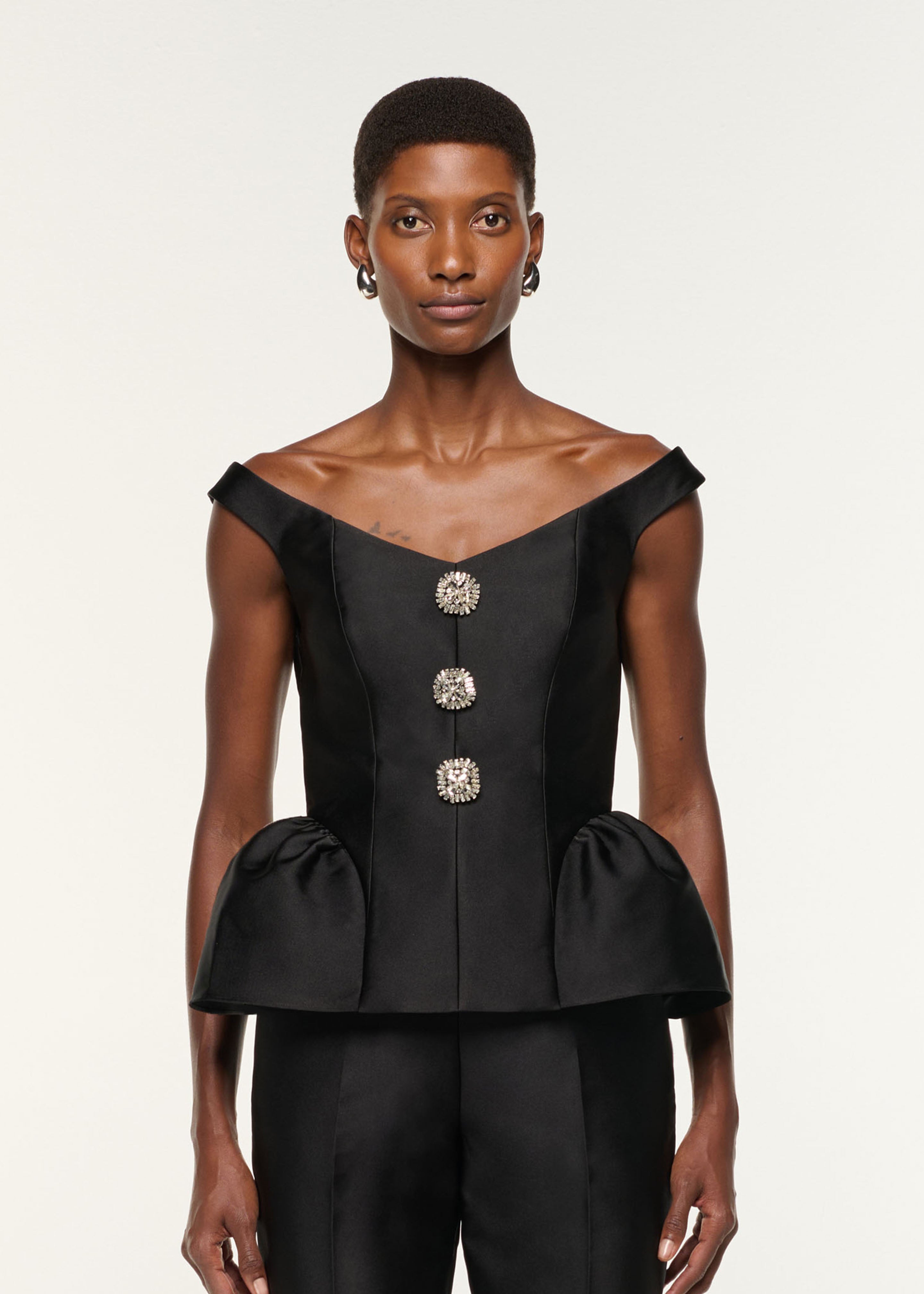 Alumu. melton peplum button tops Alumu. melton peplum button tops