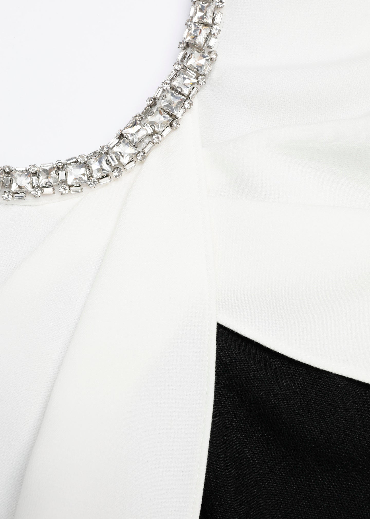 Crystal Trimmed Shawl Crepe Dress