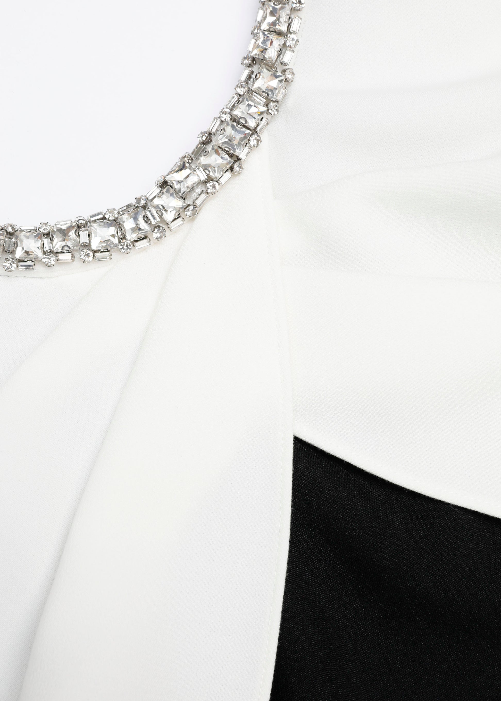 Crystal Trimmed Shawl Crepe Dress