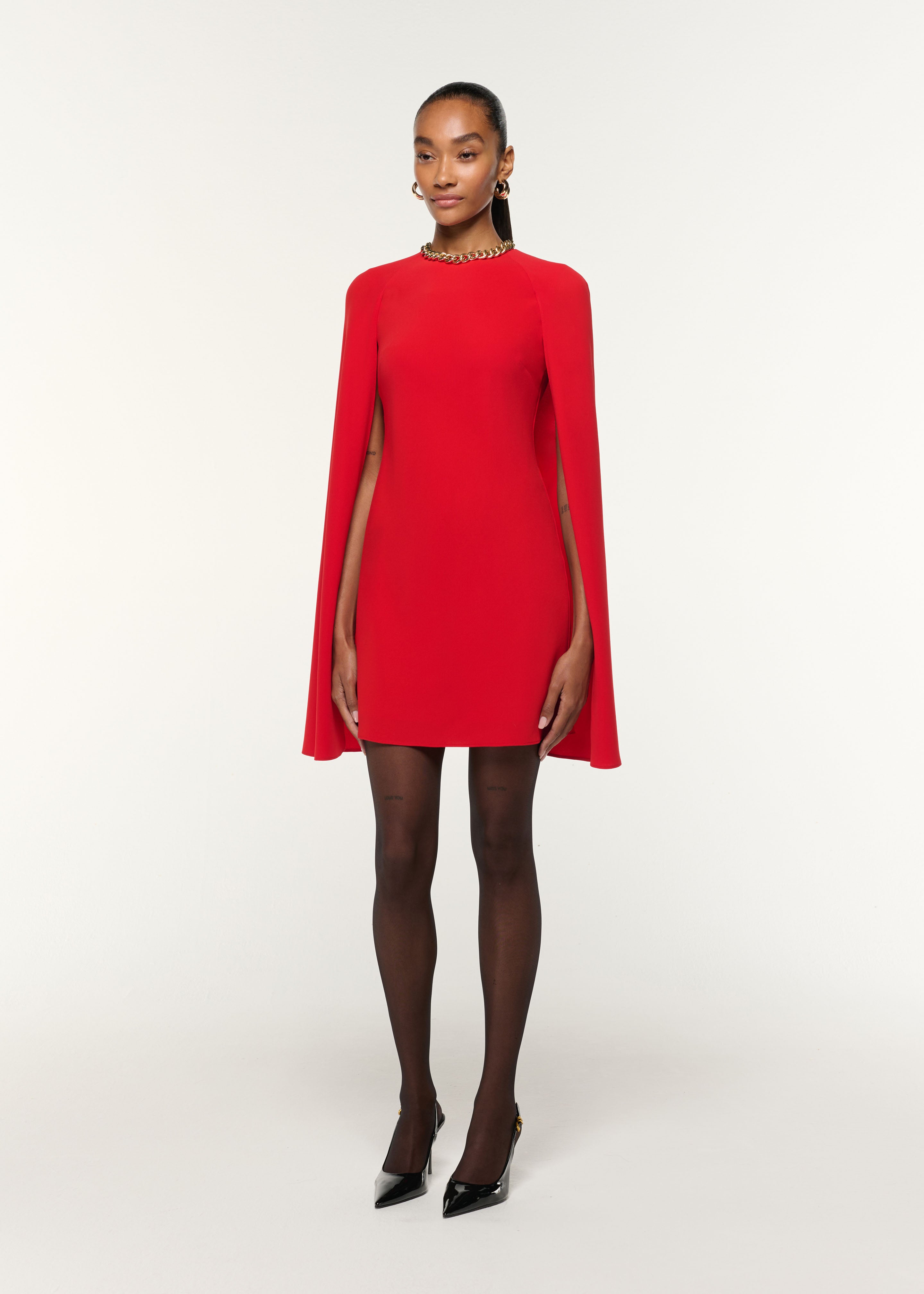 Light Cady Cape Dress Red – Roland Mouret
