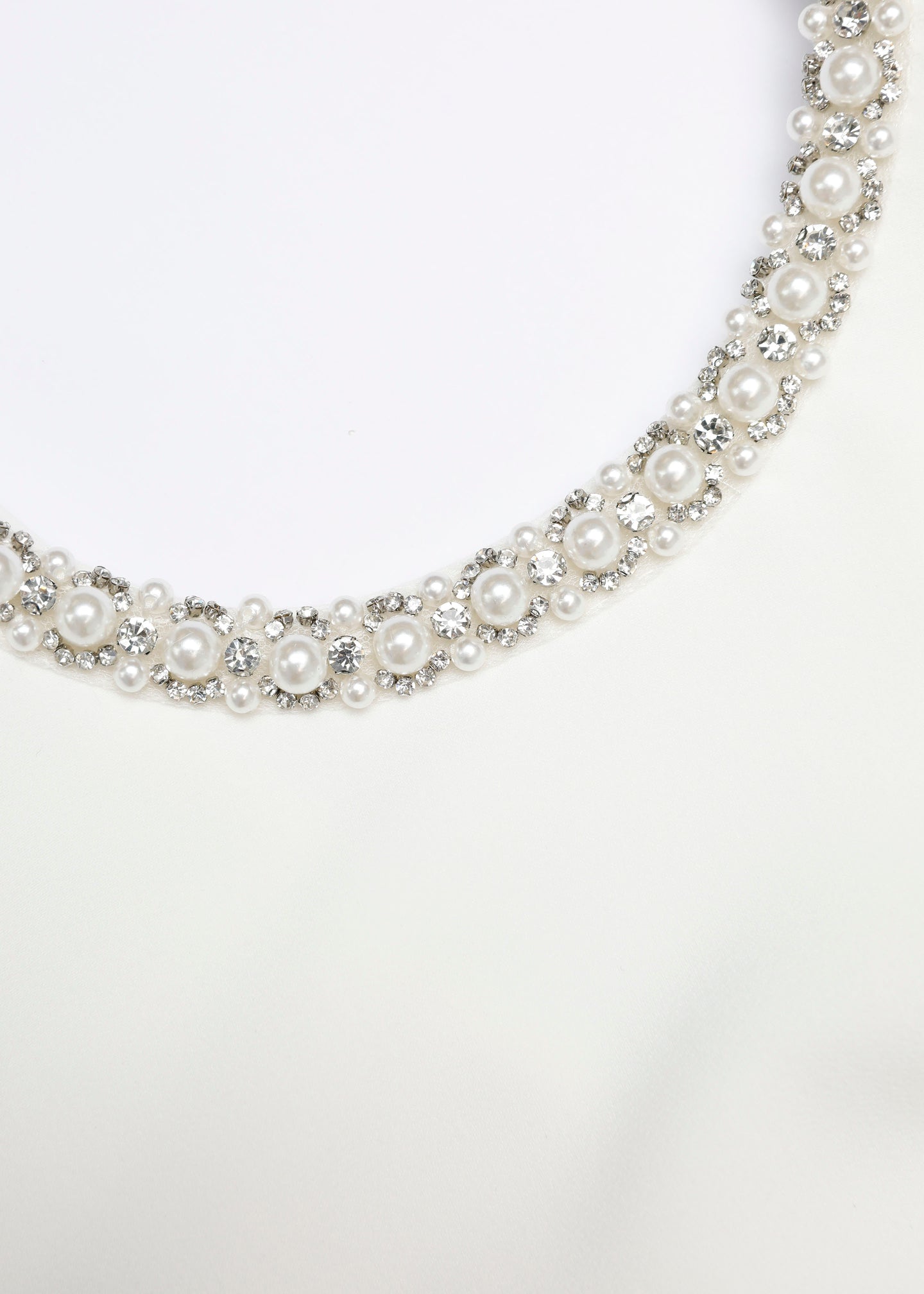 Crystal Neckline Crepe Dress