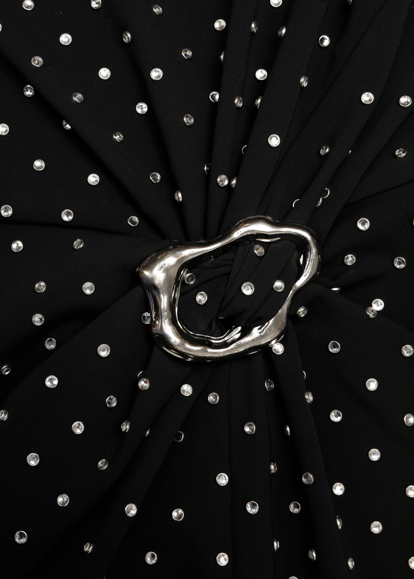 Jersey Diamante Drape And Metal Trim Gown