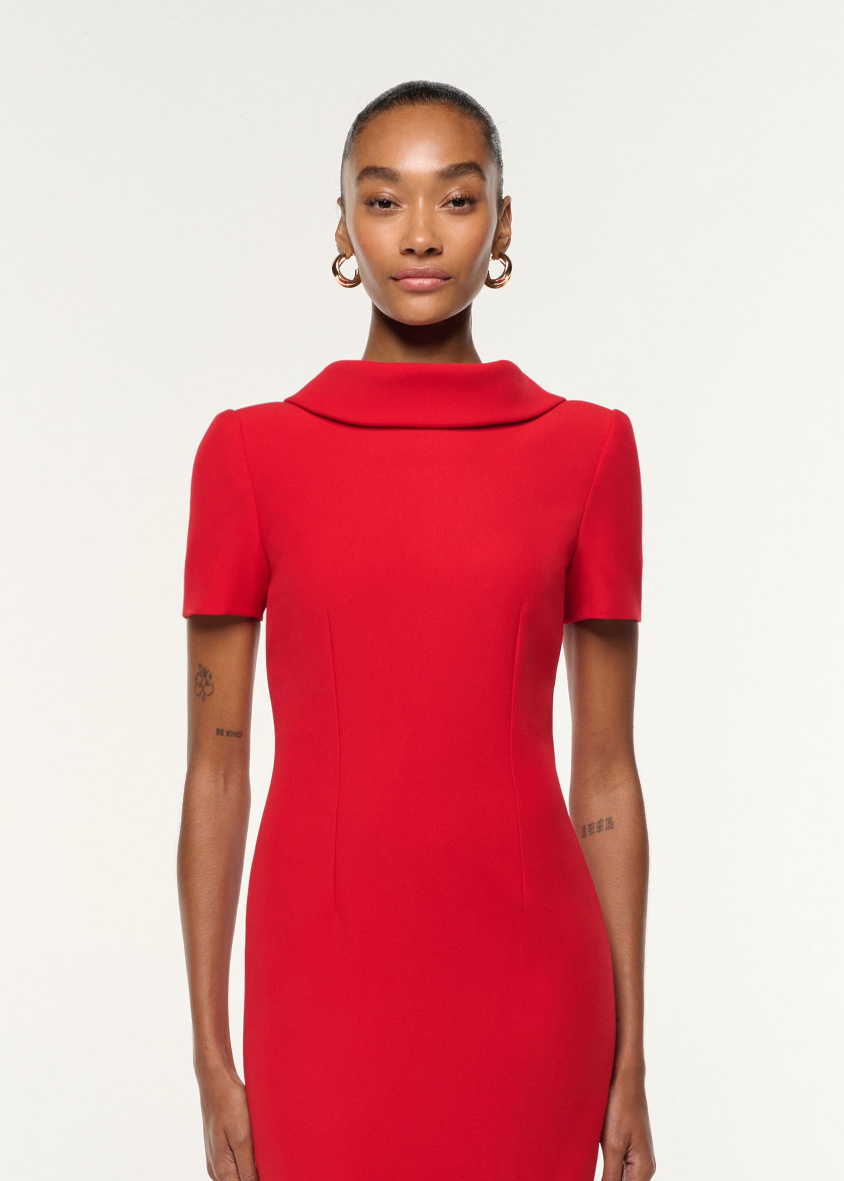 Collared Crepe Gown Red – Roland Mouret